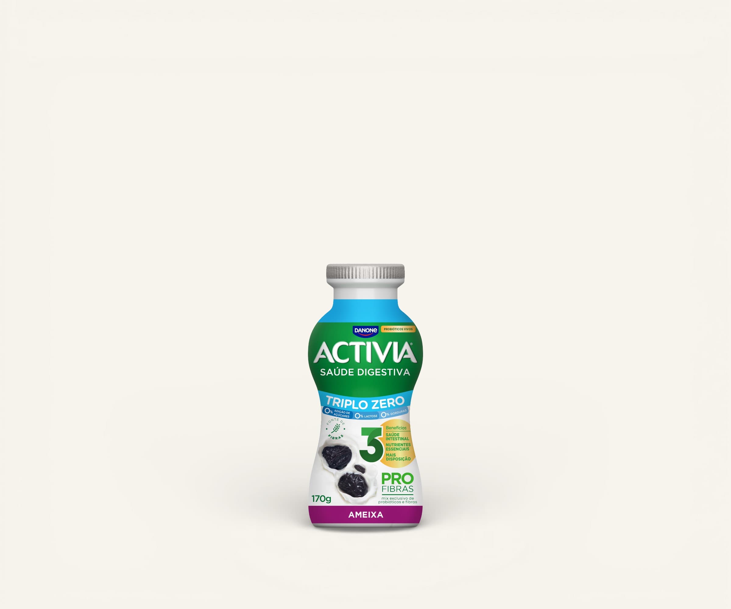 Leite fermentado parcialmente desnatado Activia Zero ameixa 170g