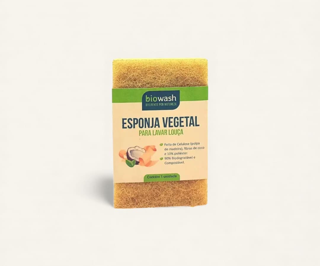 Esponja vegetal para louça Biowash 1un