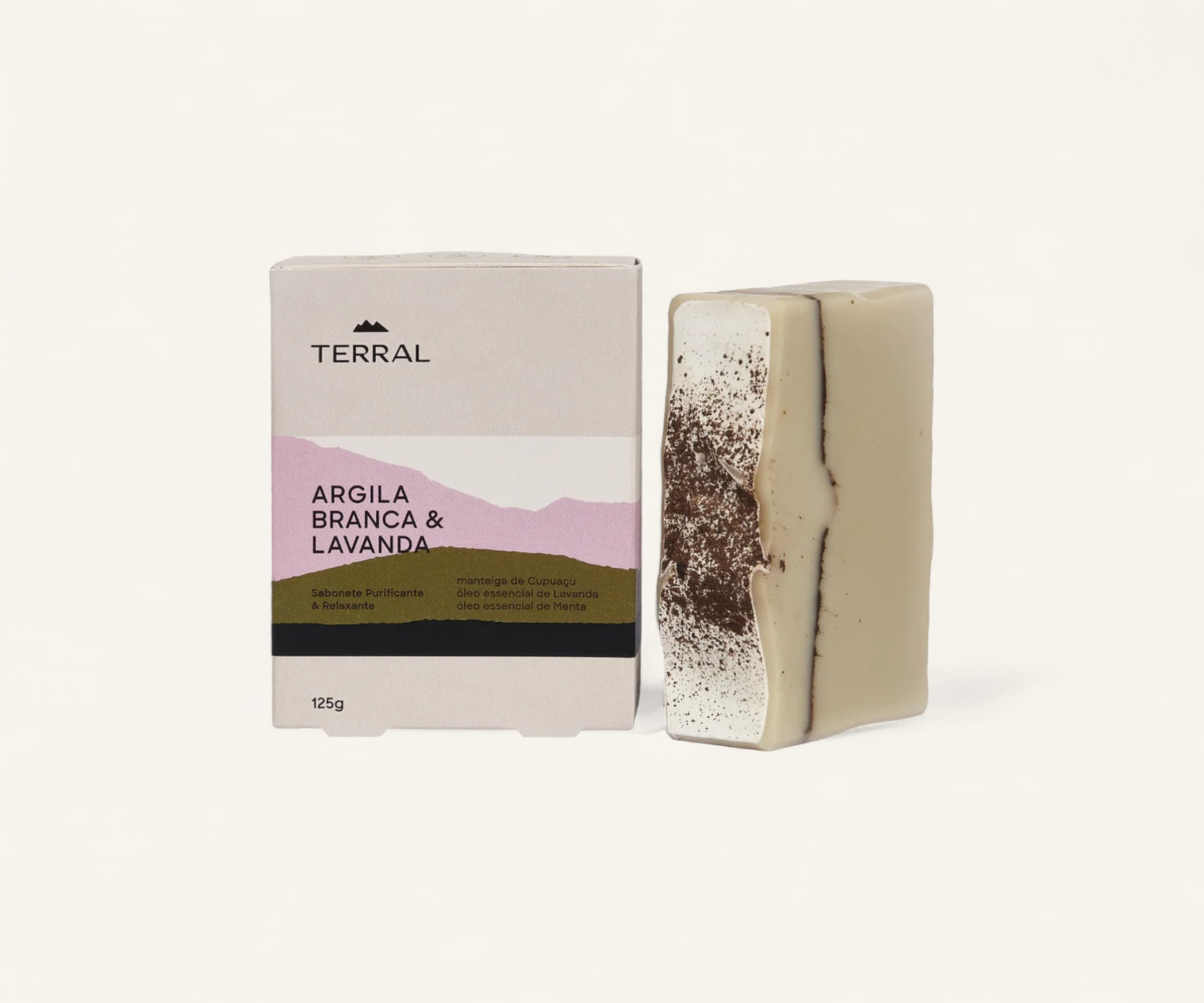 Sabonete de argila branca e lavanda Terral 125g