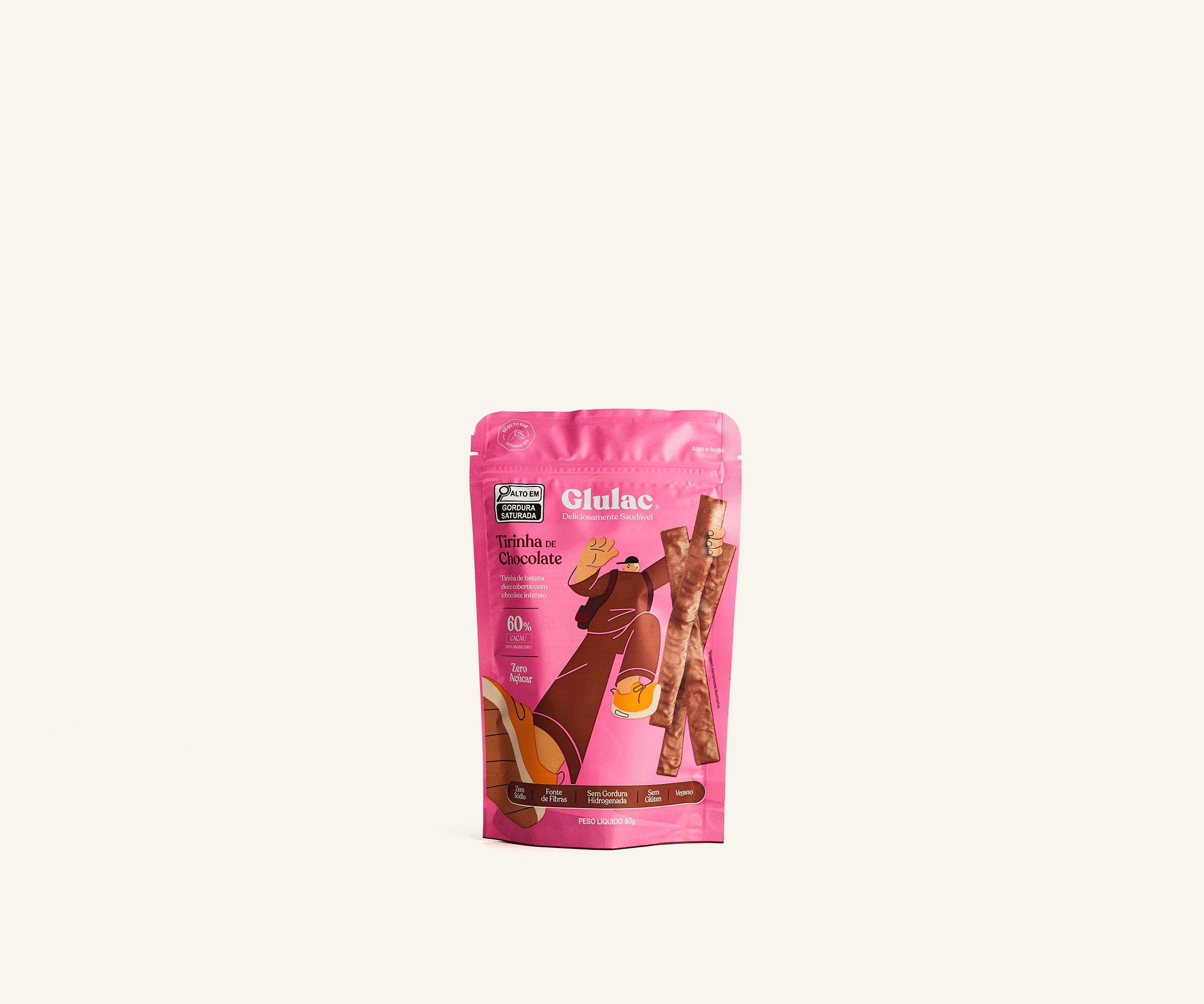Tirinha de chocolate Glulac 80g