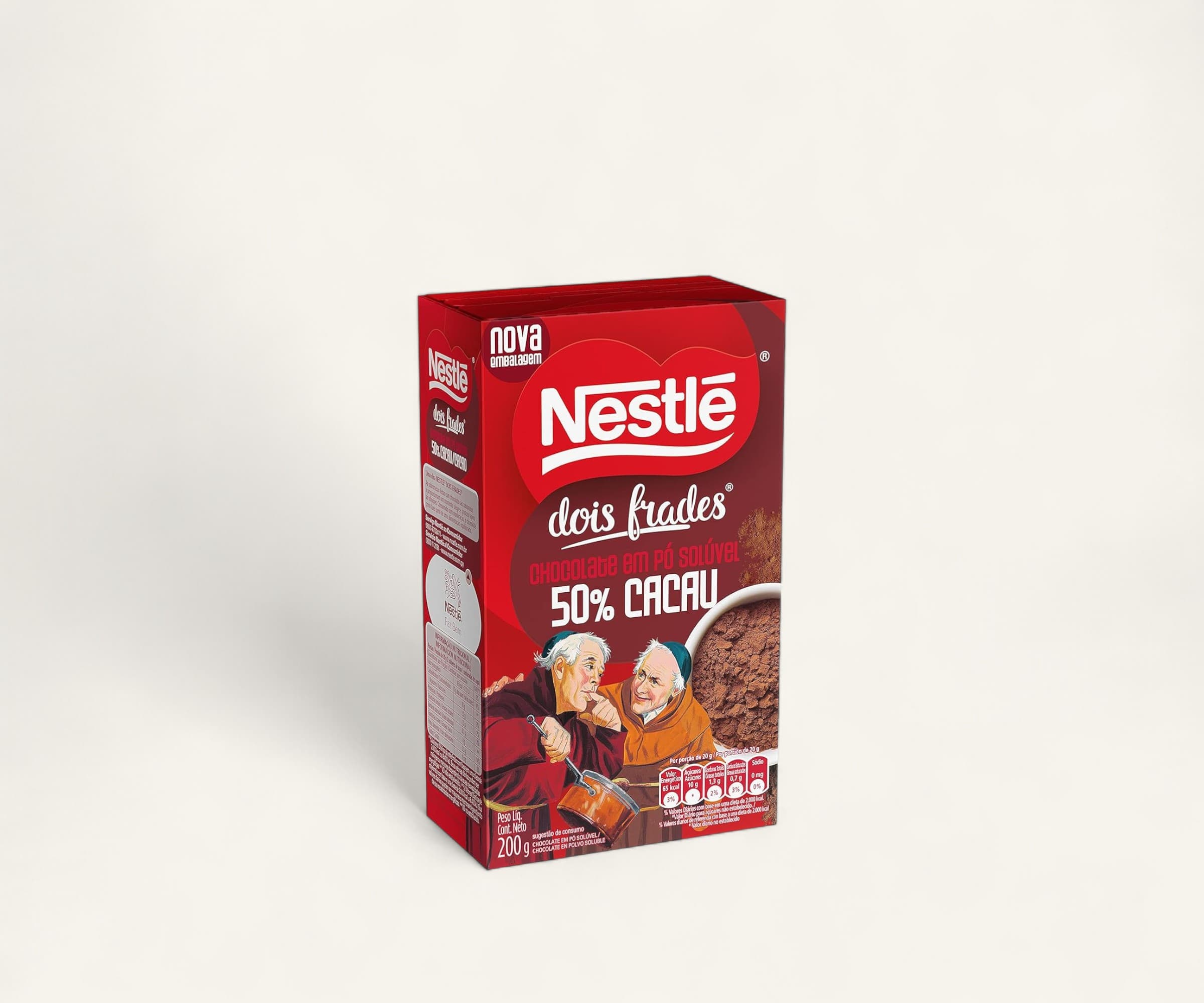 Cacau solúvel em pó Dois Frades 50% cacau Nestlé 200g