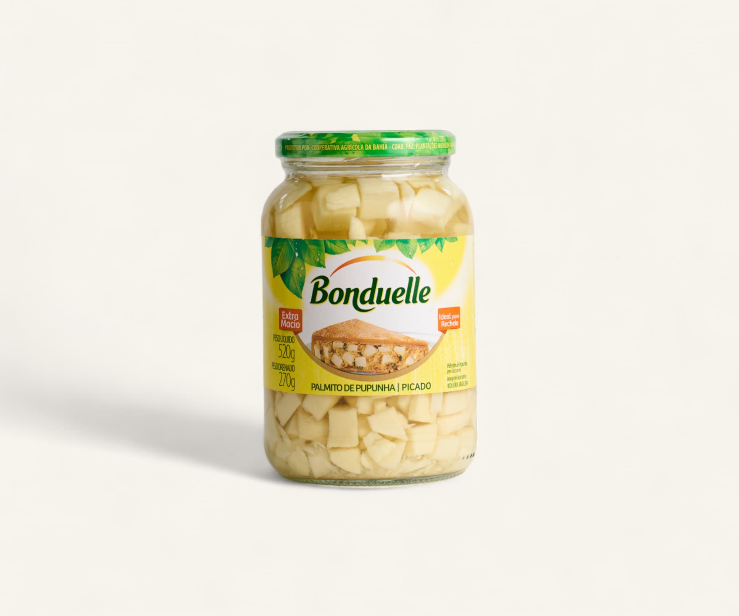 Palmito de pupunha picado 520g