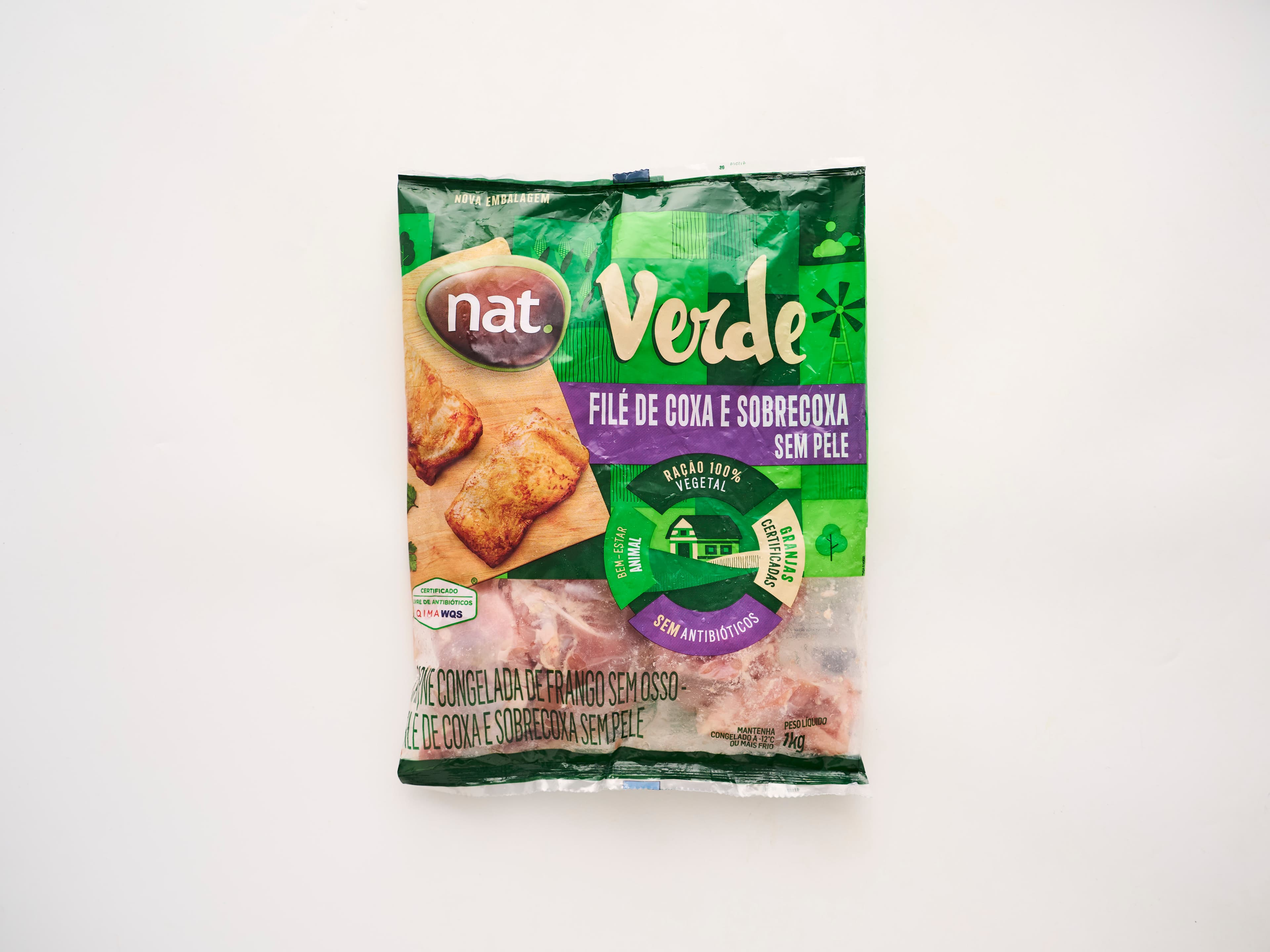 Filé de coxa de frango nat. verde 1kg