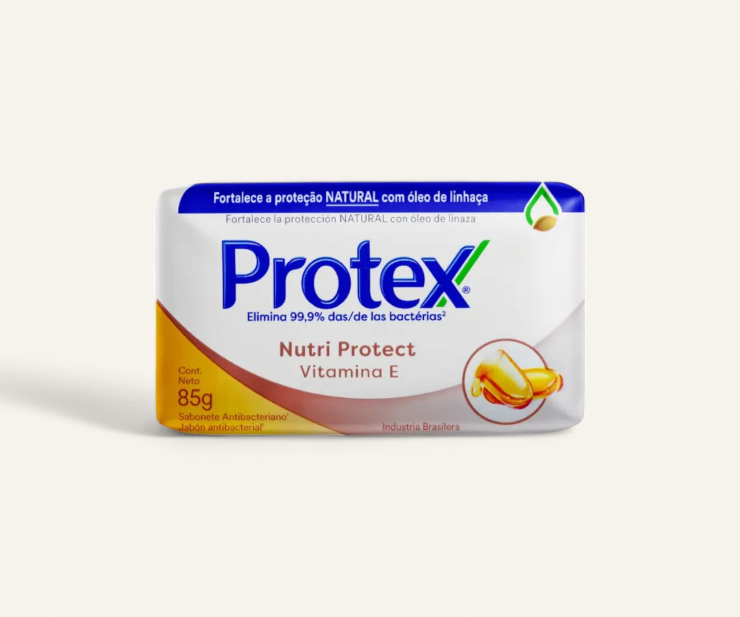 Sabonete em barra antibacteriano nutri protect vitamina E Protex 85g