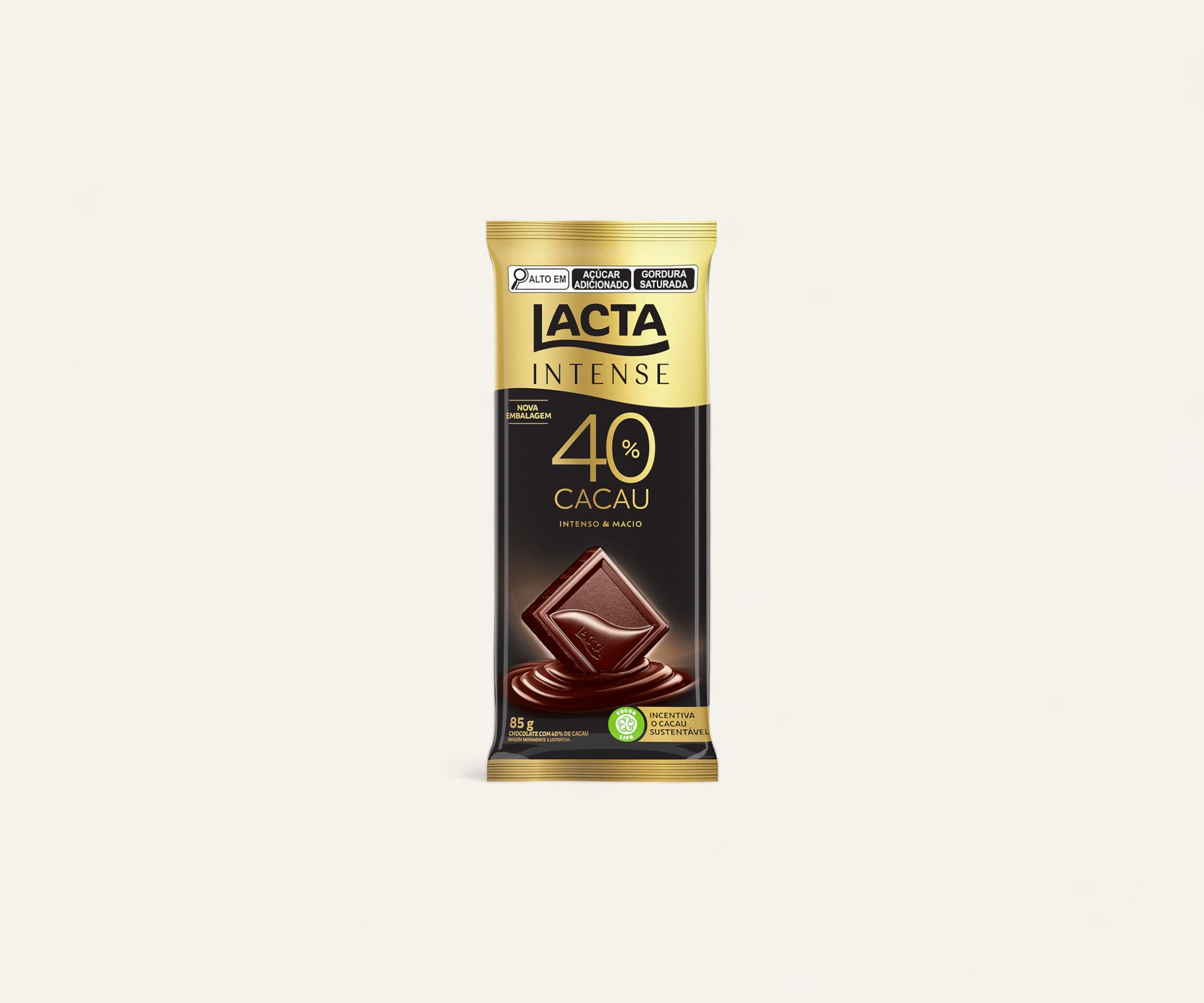 Chocolate 40% cacau Lacta Intense original 85g