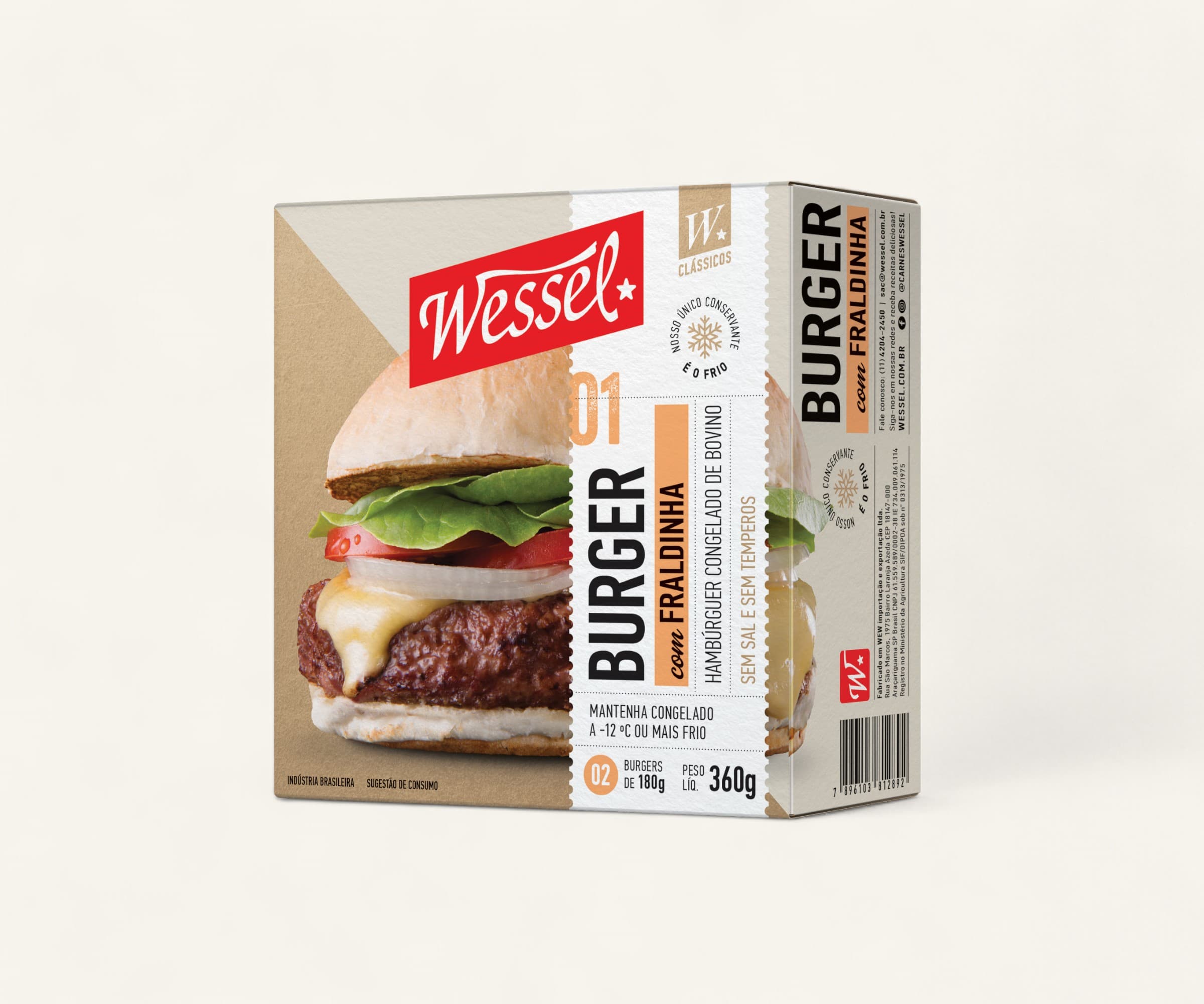Hambúrguer de fraldinha congelado 360g
