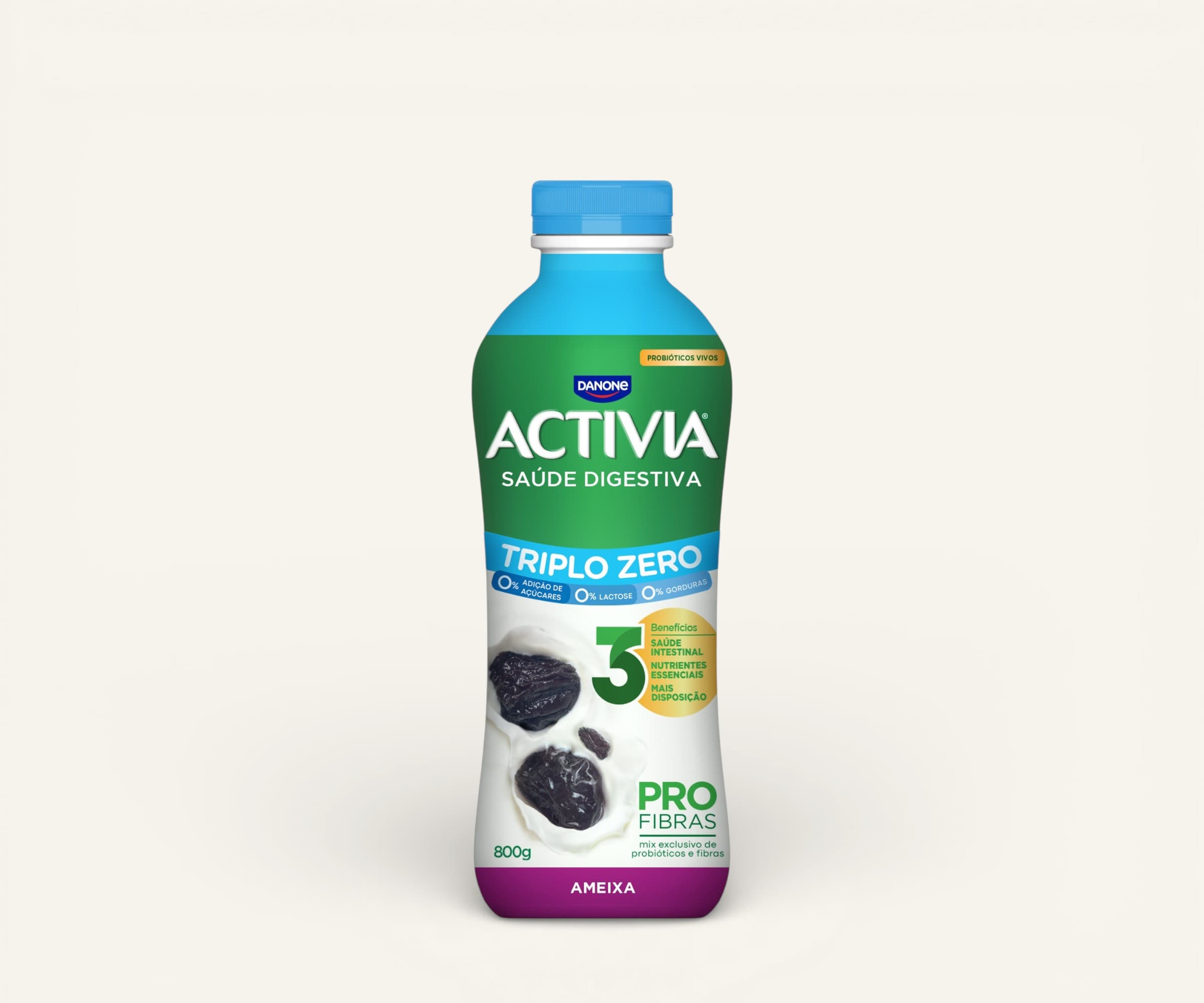 Leite fermentado parcialmente desnatado Activia Zero ameixa 800g