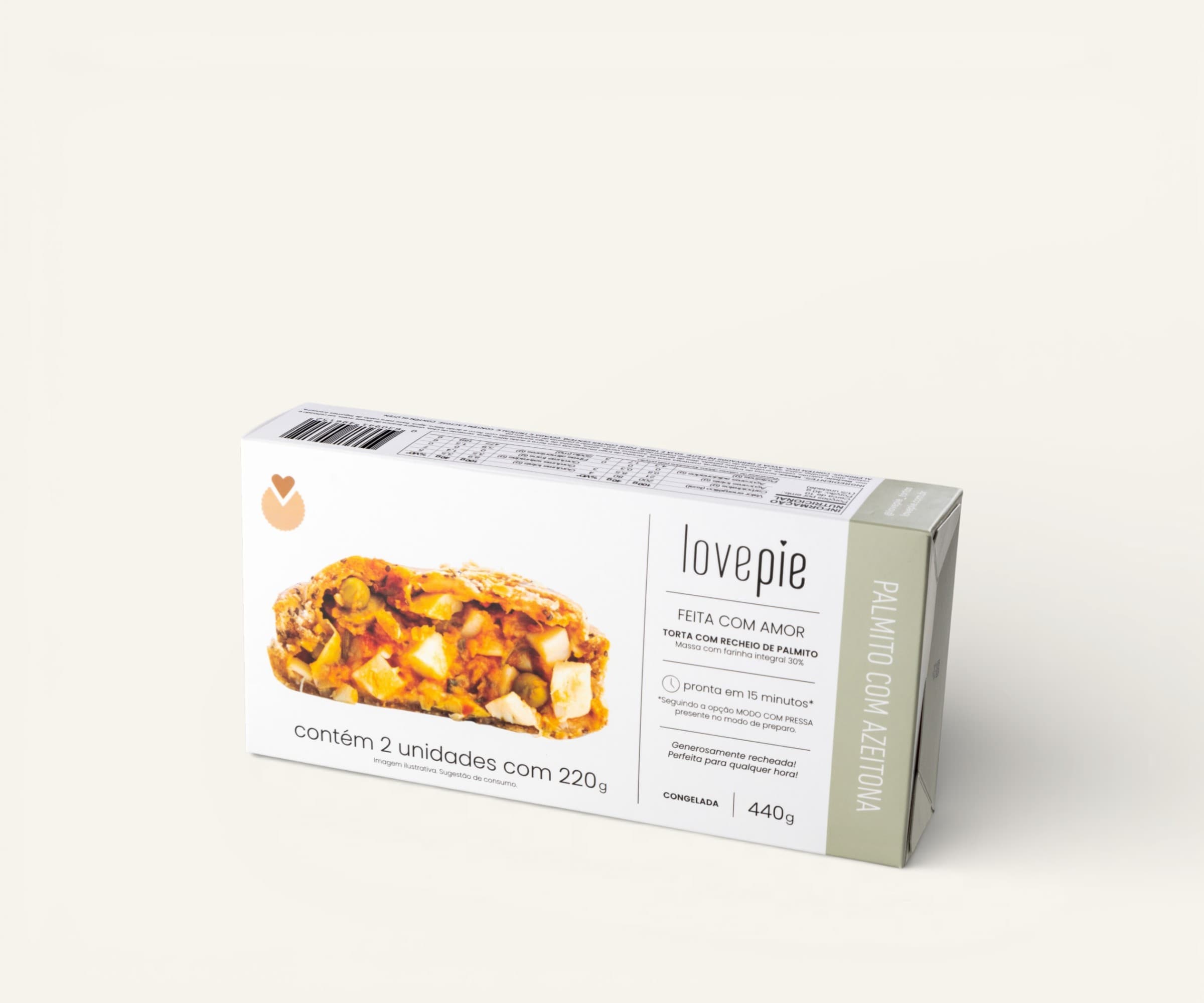 Torta de palmito com azeitona Lovepie 440g (2un - 220g cada)