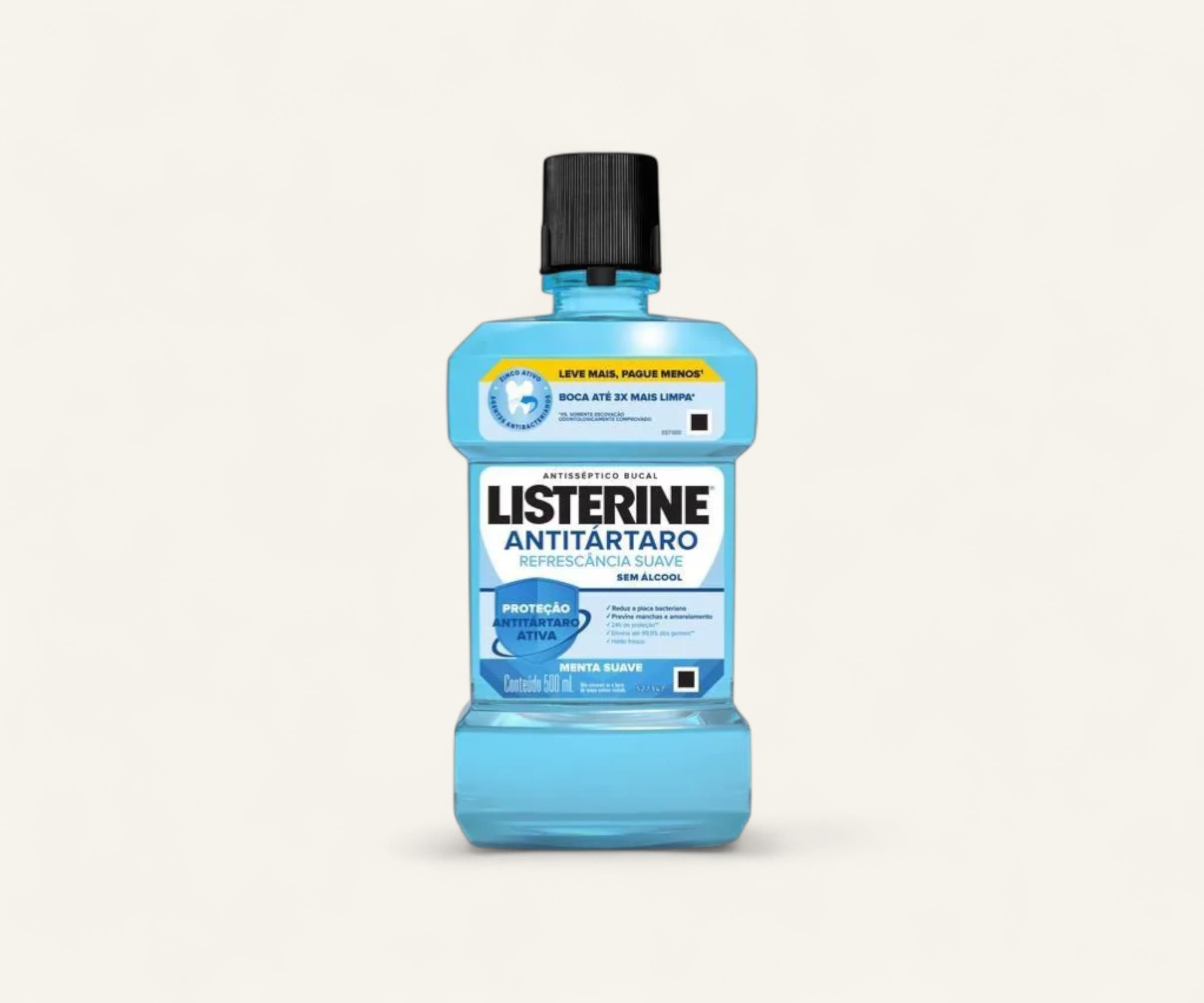 Enxaguante bucal tartar control menta suave Listerine 500ml