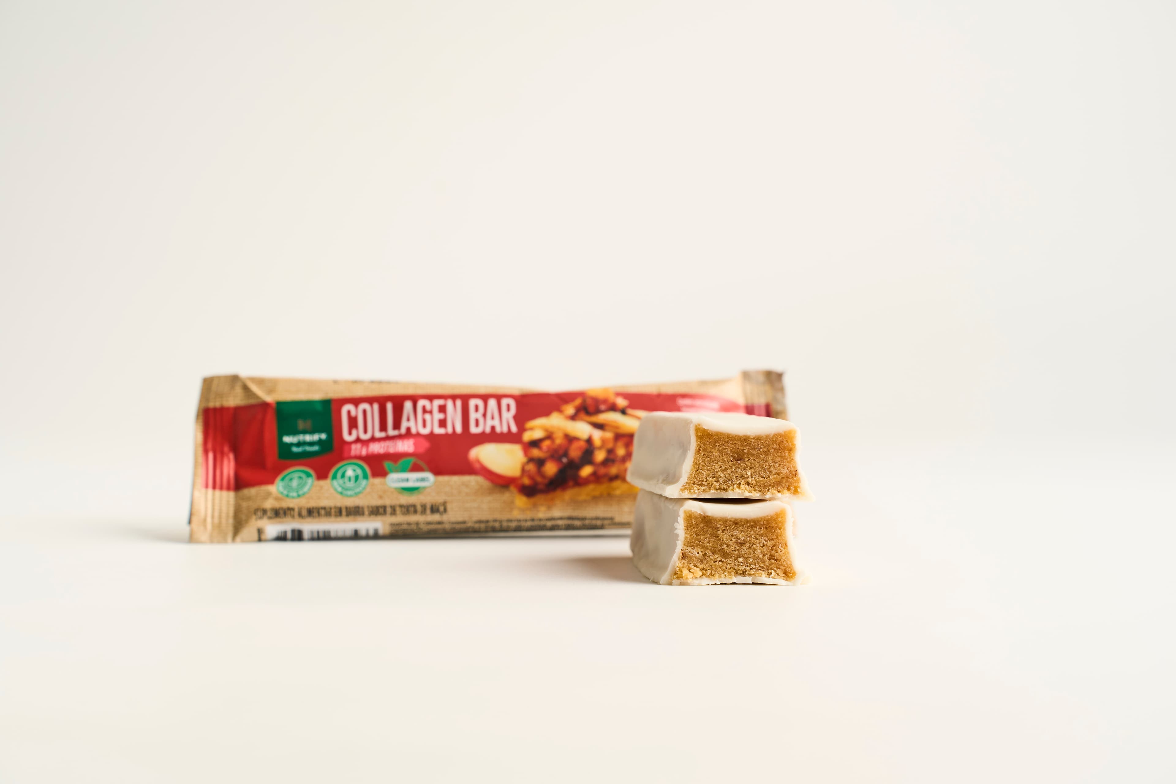 Barra de colágeno com 11g de proteína Collagen bar sabor cheesecake de frutas vermelhas 50g
