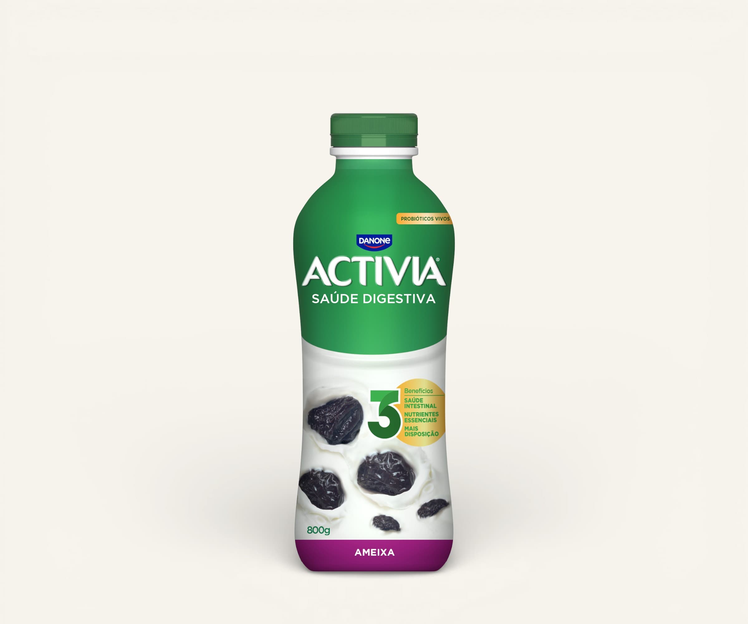 Leite fermentado parcialmente desnatado Activia ameixa 800g