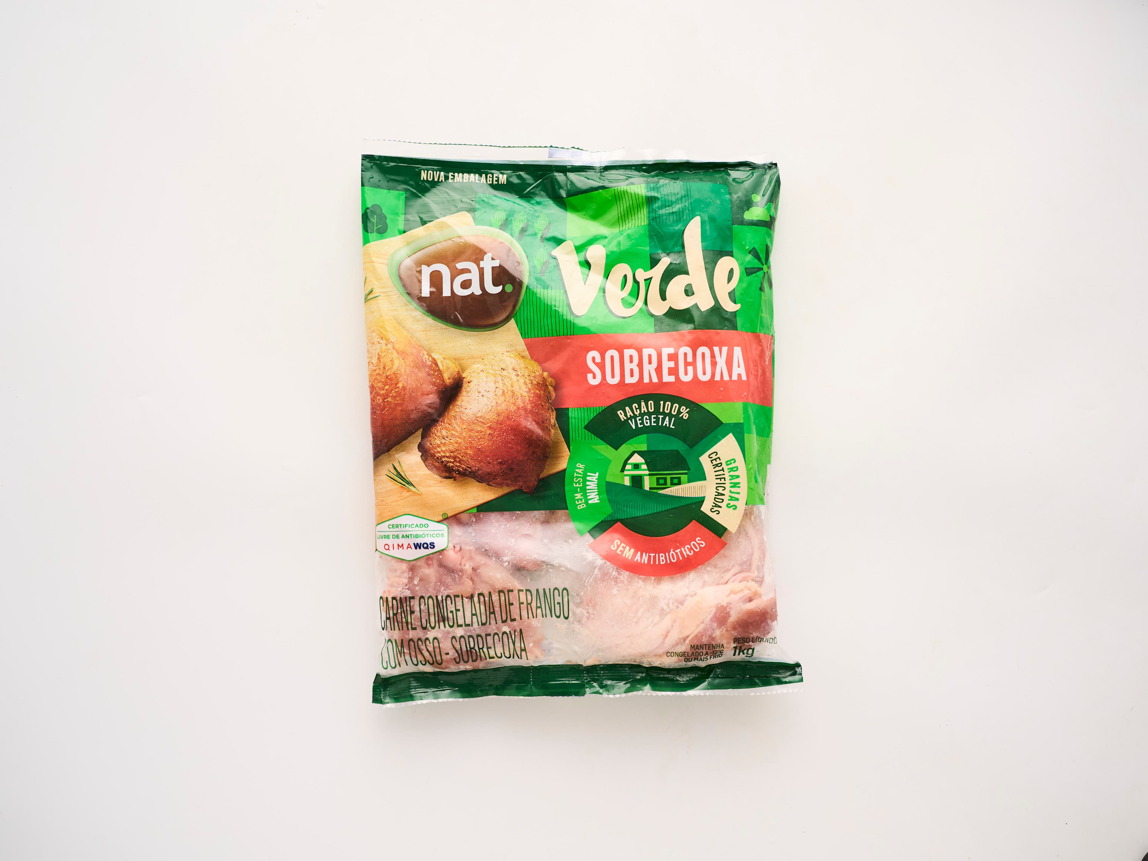 Sobrecoxa de frango nat. verde 1kg