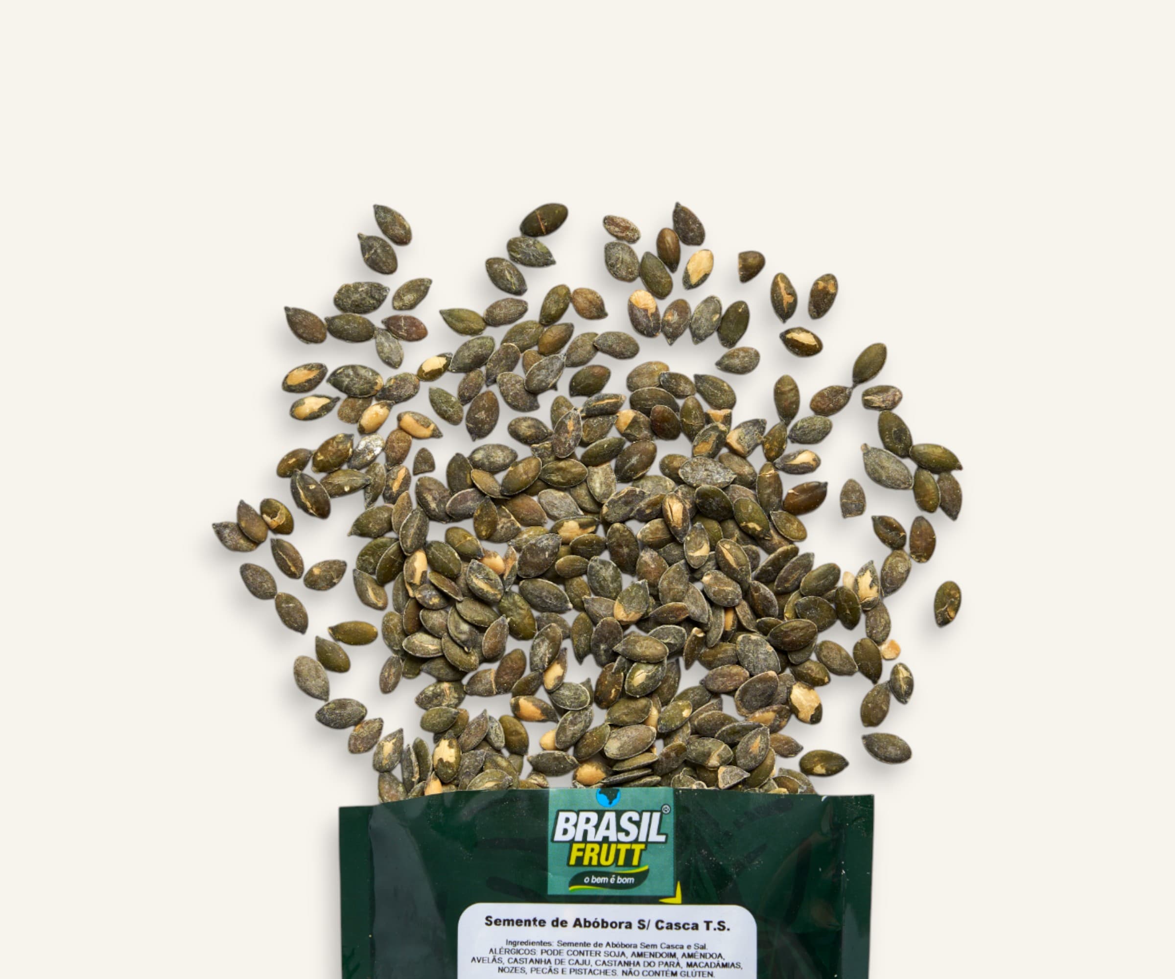Semente de abóbora sem casca torrada e salgada 200g