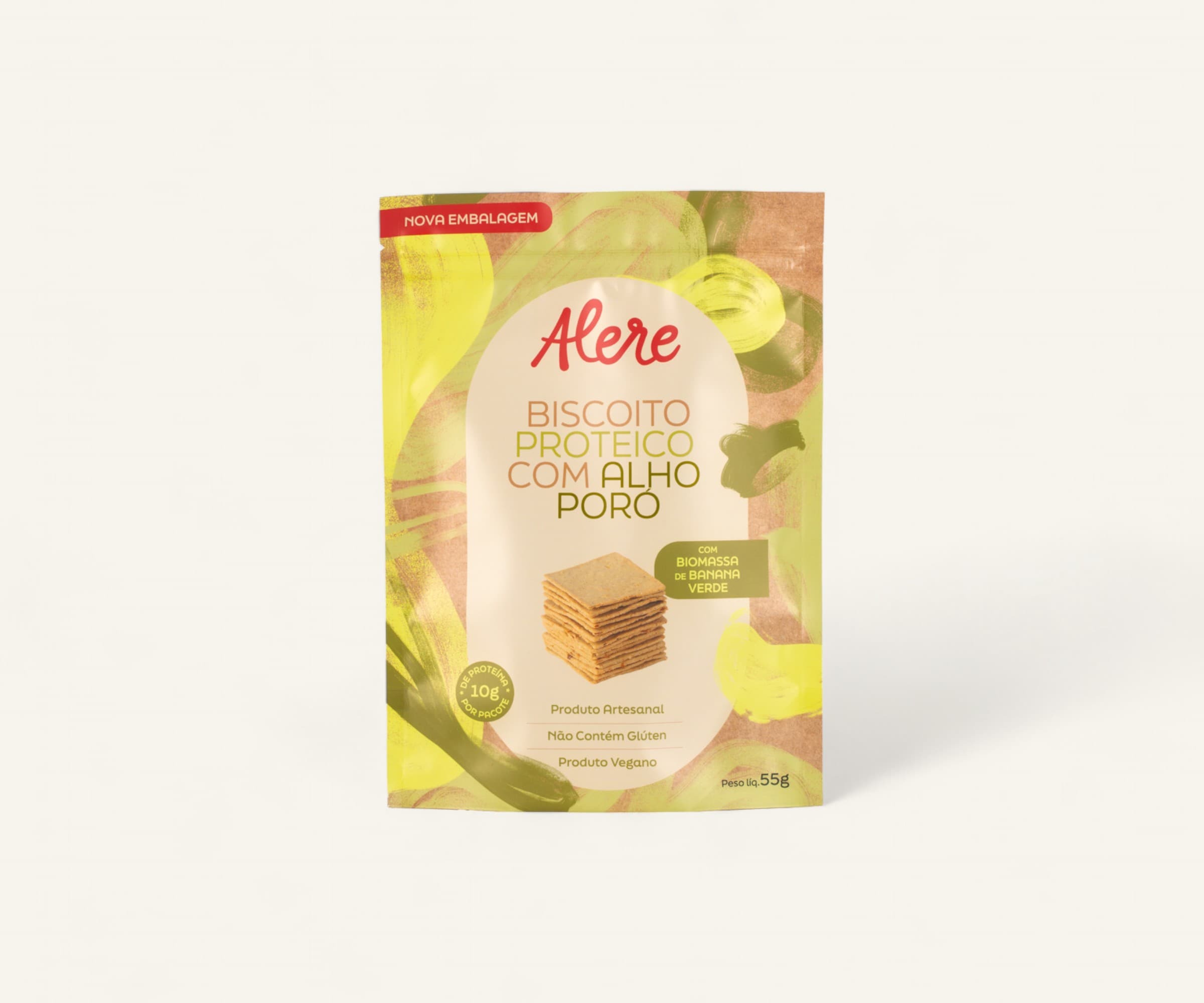 Biscoito proteico com alho poró 55g