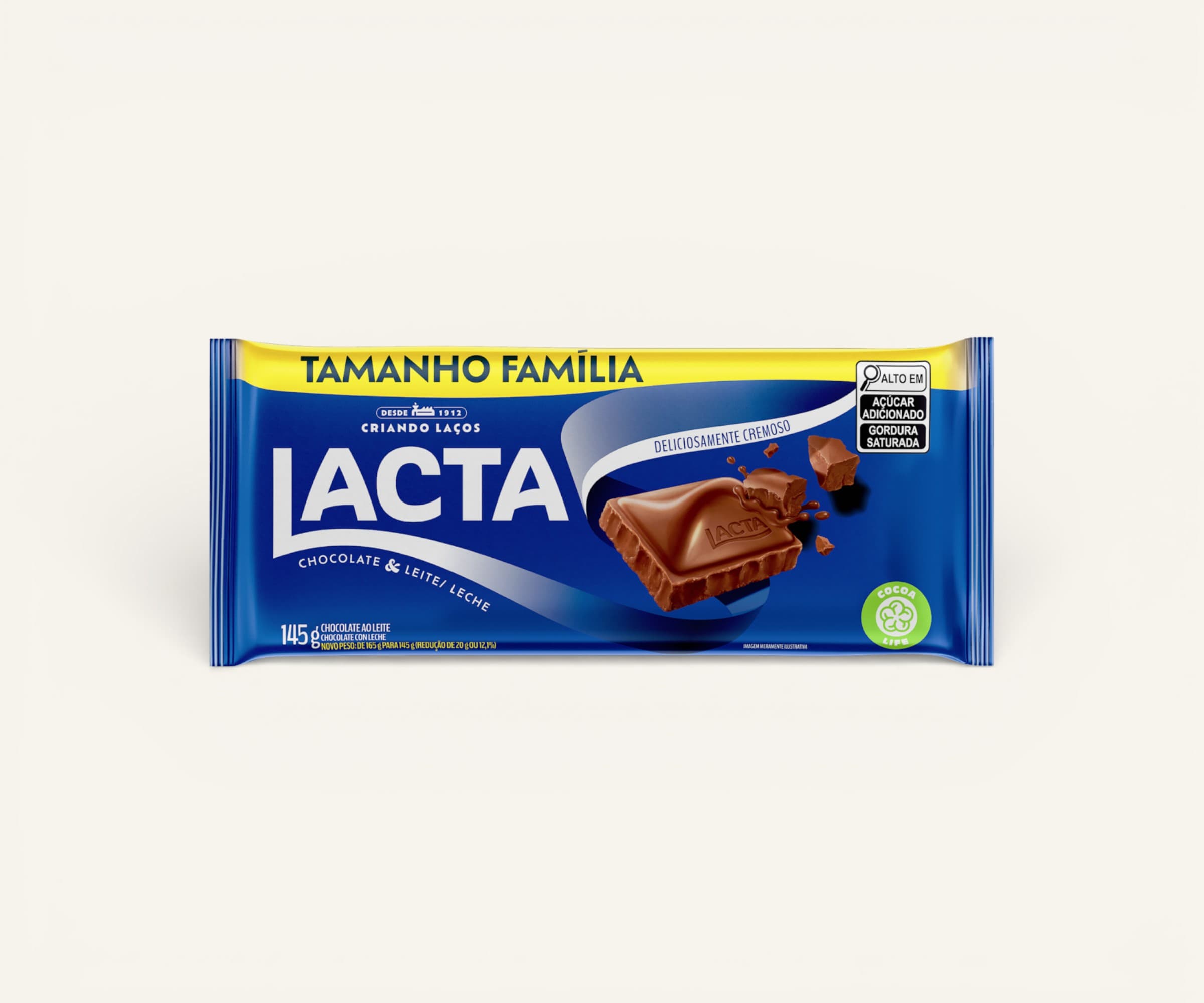 Chocolate ao leite Lacta 145g