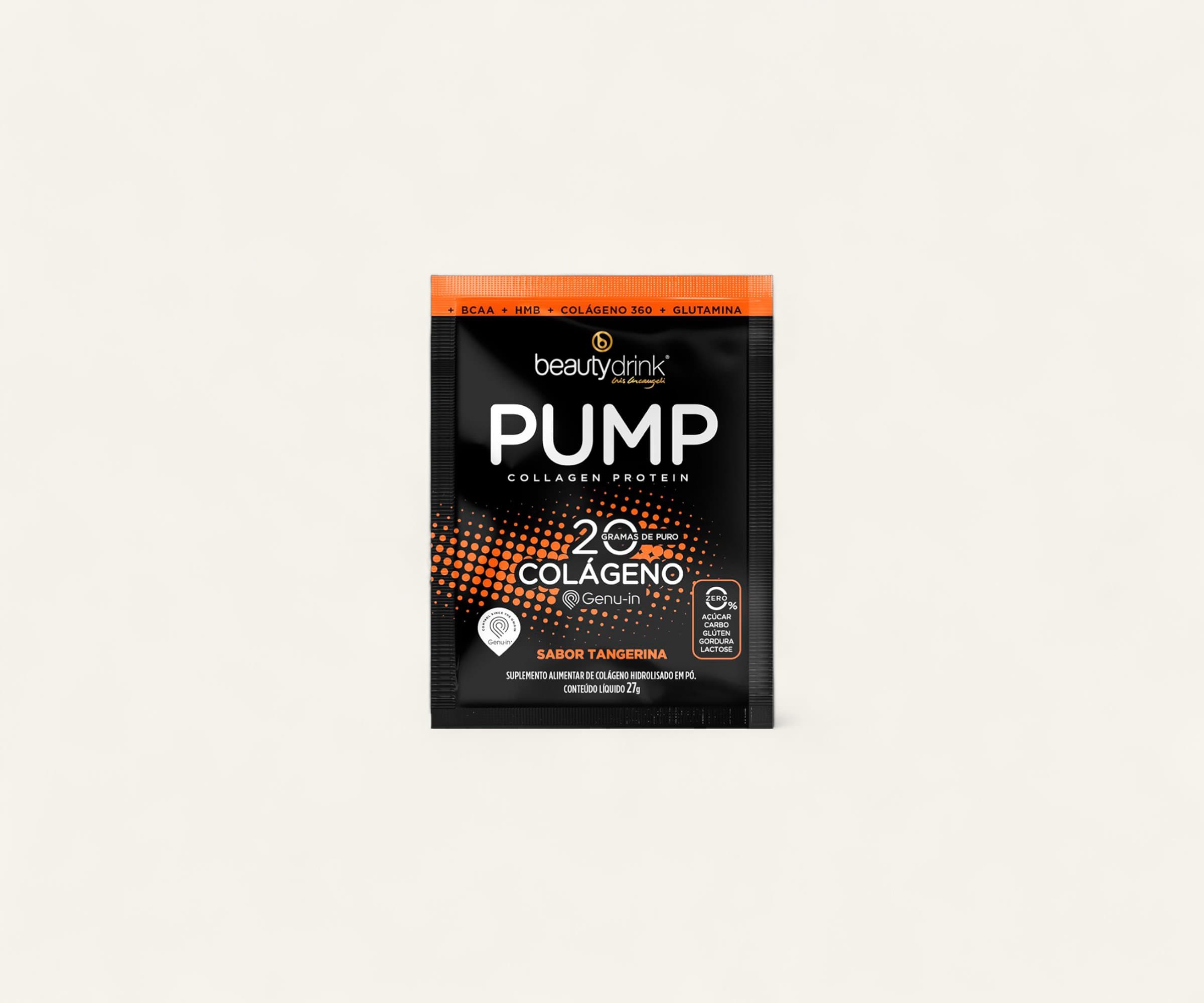 Suplemento de colágeno Pump collagen protein sabor tangerina Beautyin 27g