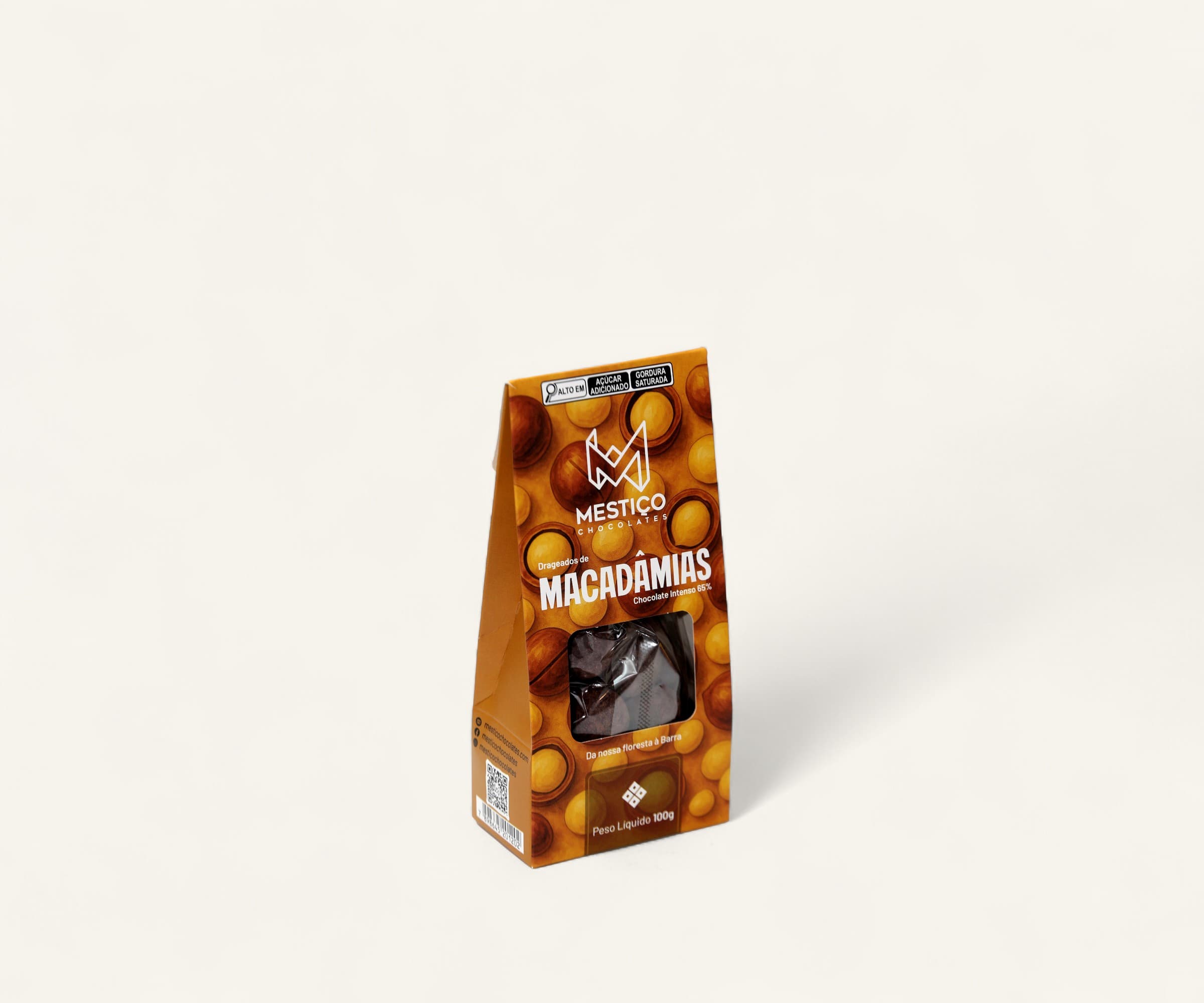 Drageado de macadâmia com chocolate 65% intenso 100g