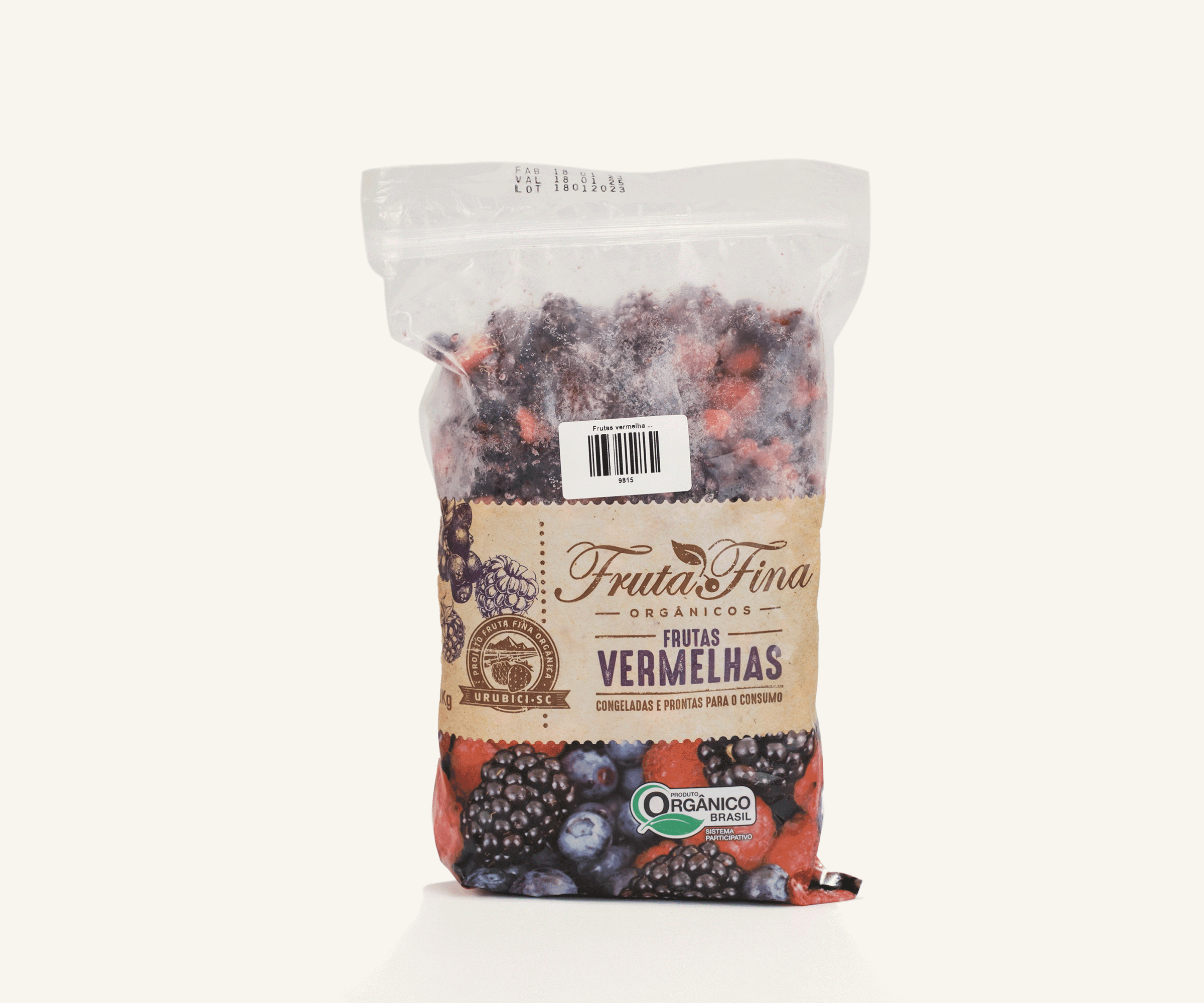 Frutas vermelhas orgânicas congeladas 1kg