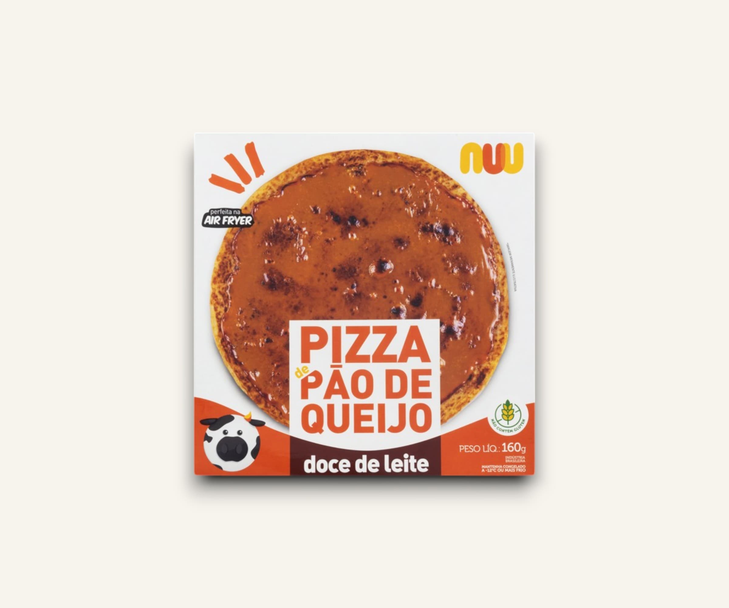 Pizza de pão de queijo sabor doce de leite 160g