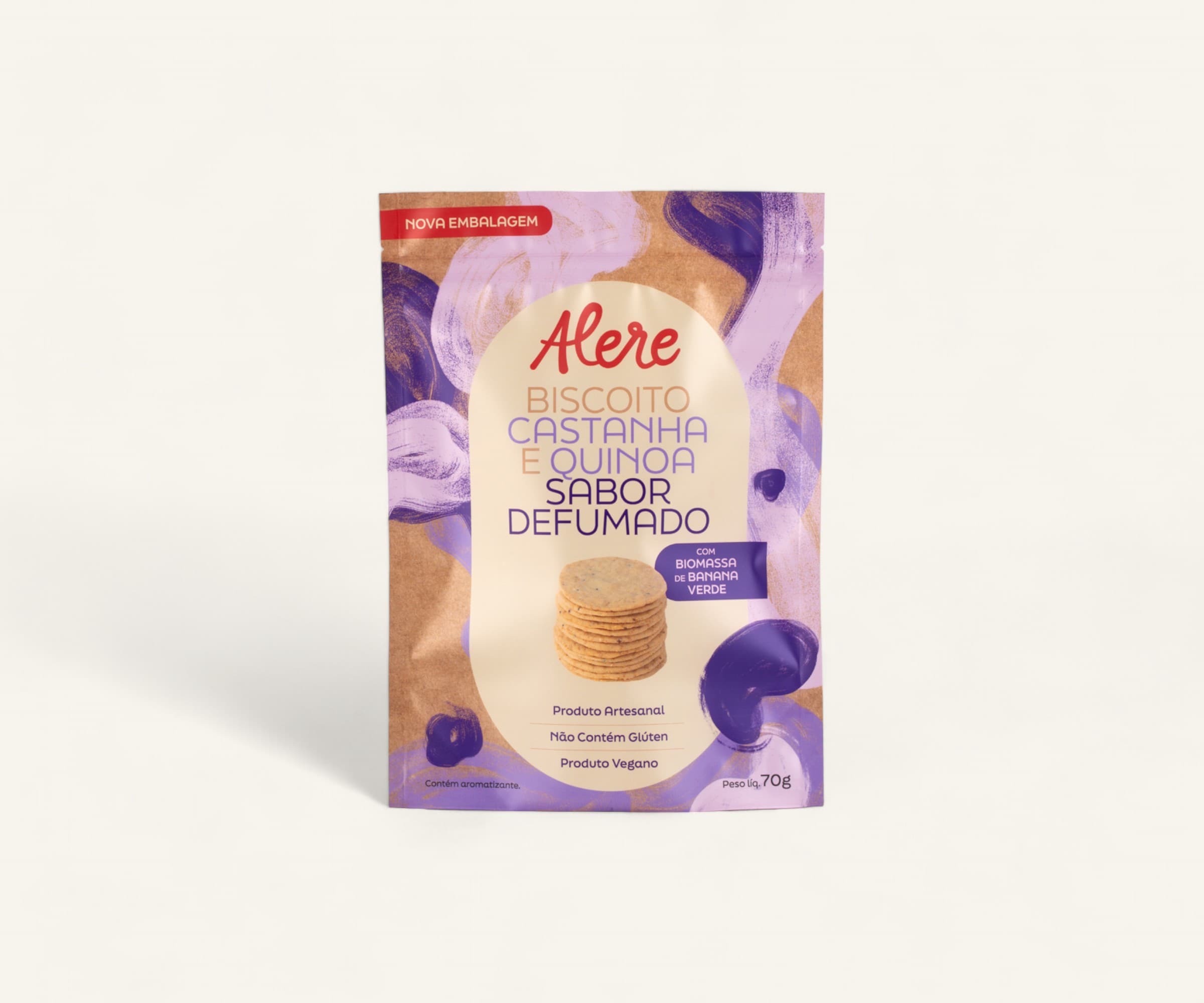 Biscoito de castanha e quinoa defumado 70g