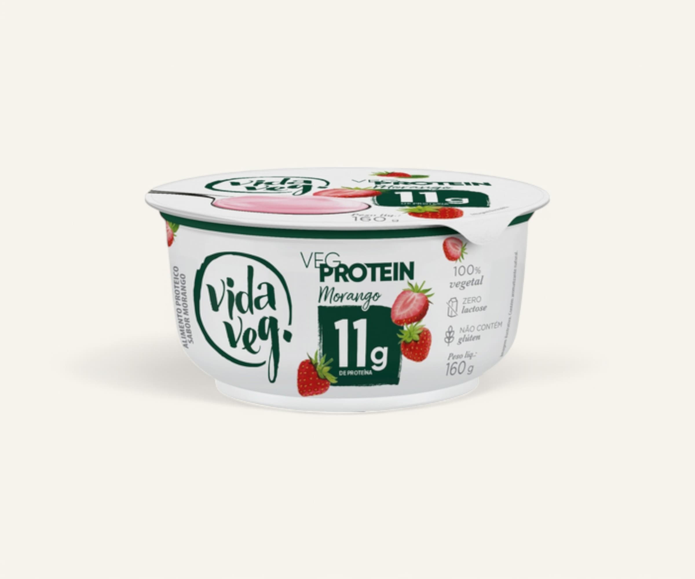 Iogurte de morango proteico vegano Vida Veg 160g