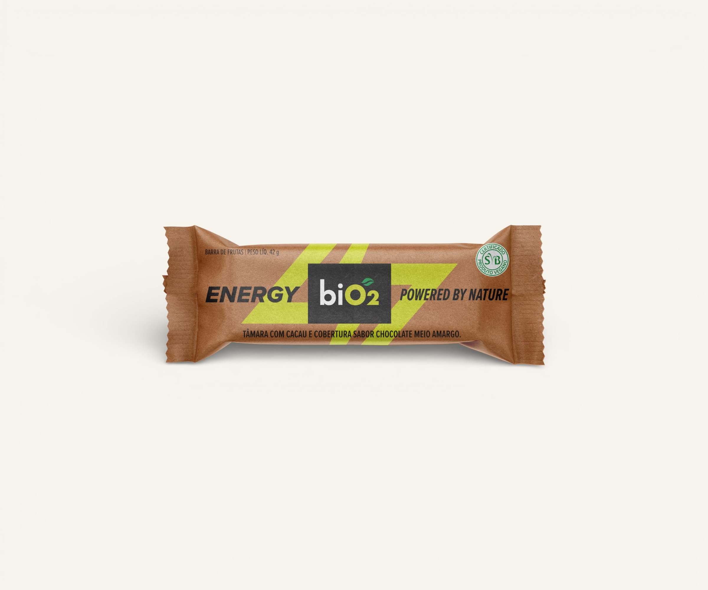 Energy bar biO2 tâmara com cacau e cobertura sabor chocolate amargo 42g