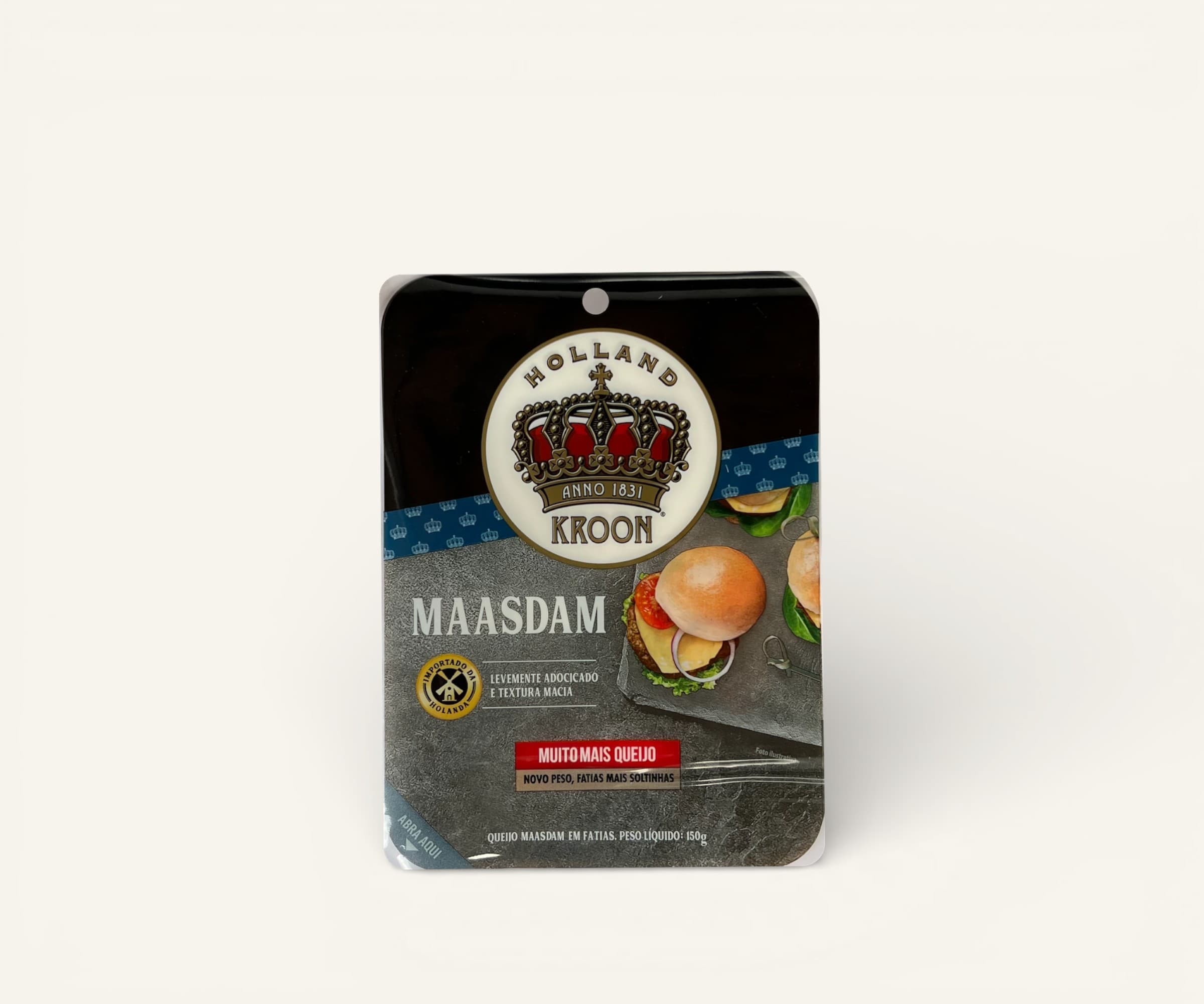 Queijo holandês maasdam Kroon fatiado 150g