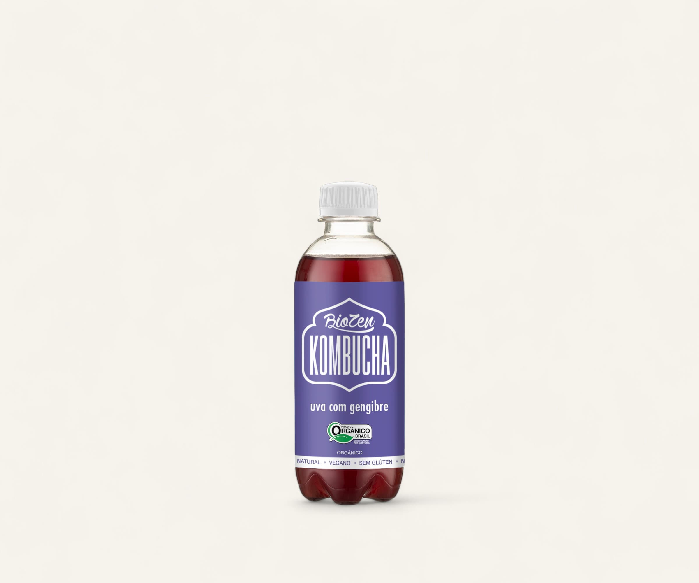 Kombucha uva com gengibre orgânico BioZen 300ml