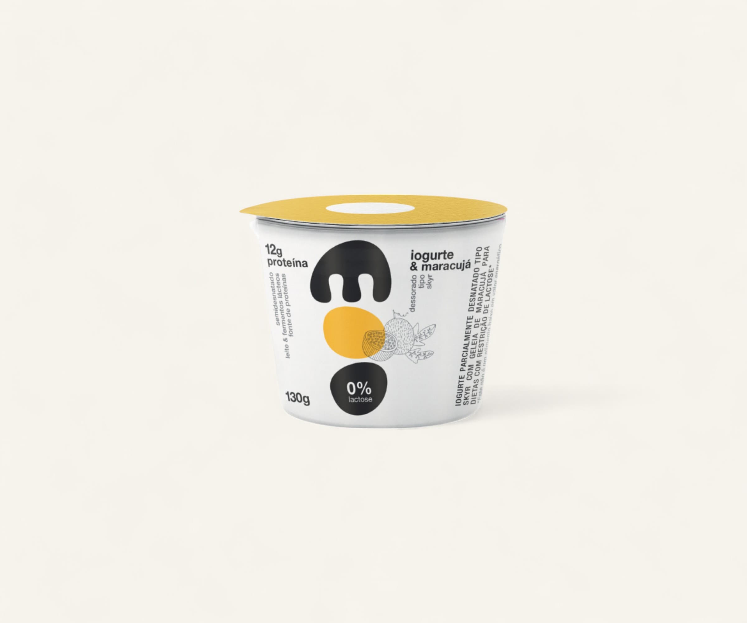 Iogurte skyr maracujá 2% gordura zero lactose Moo 130g
