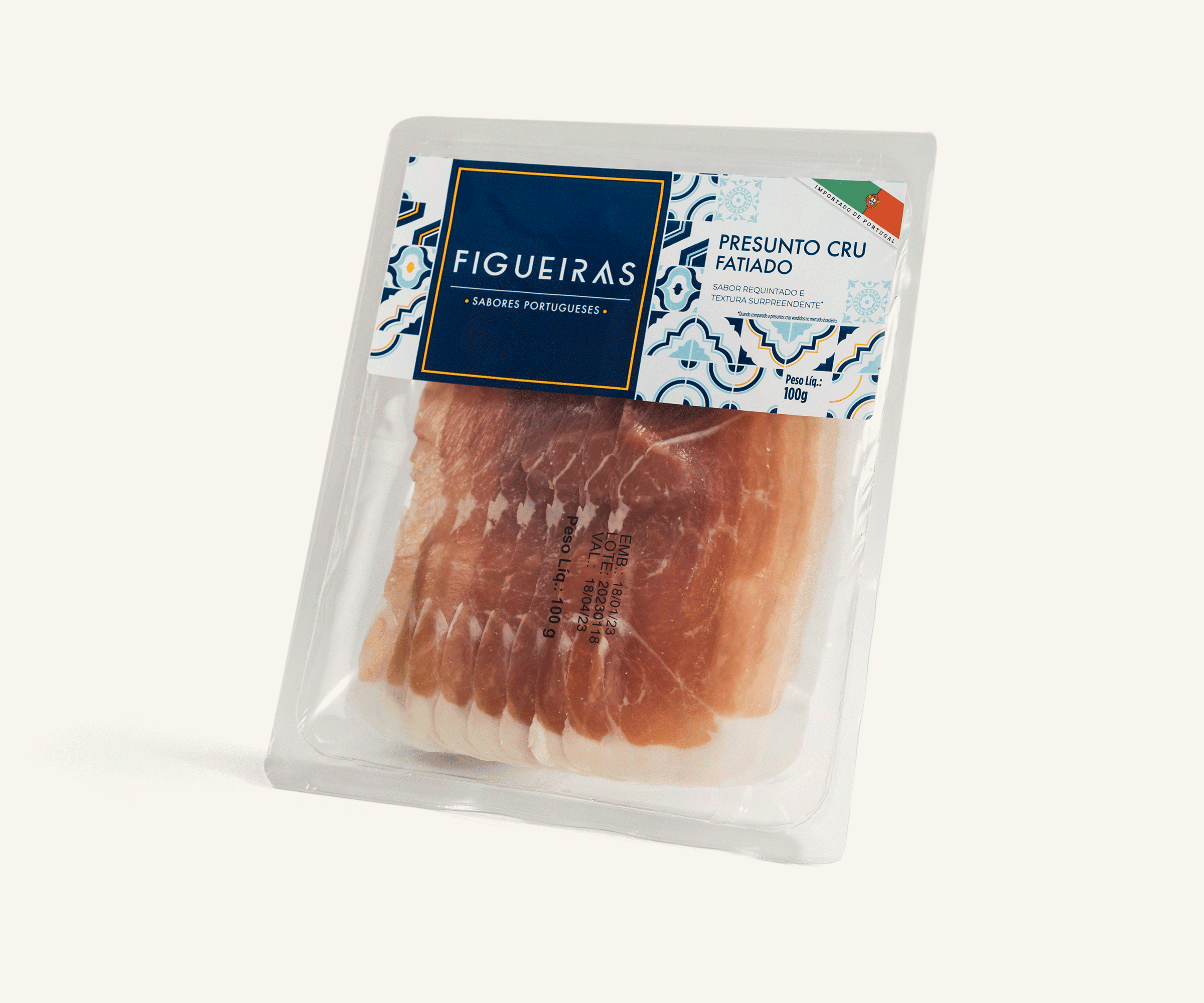 Presunto cru fatiado 100g