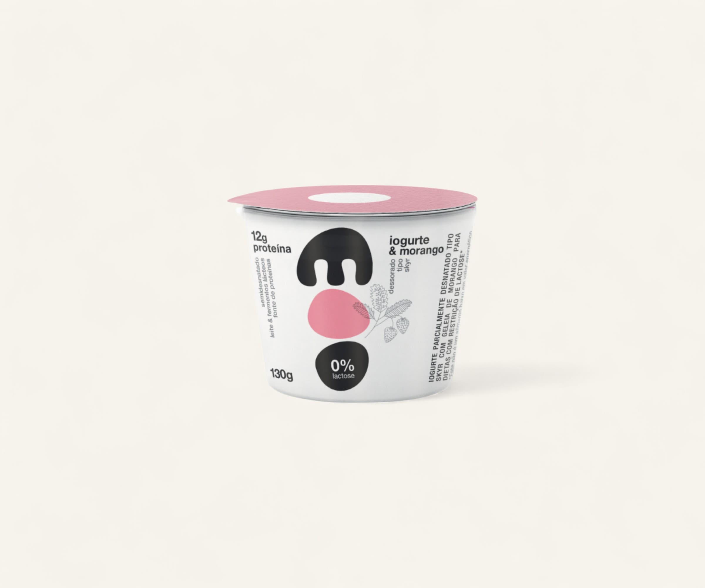 Iogurte skyr morango 2% gordura zero lactose Moo 130g