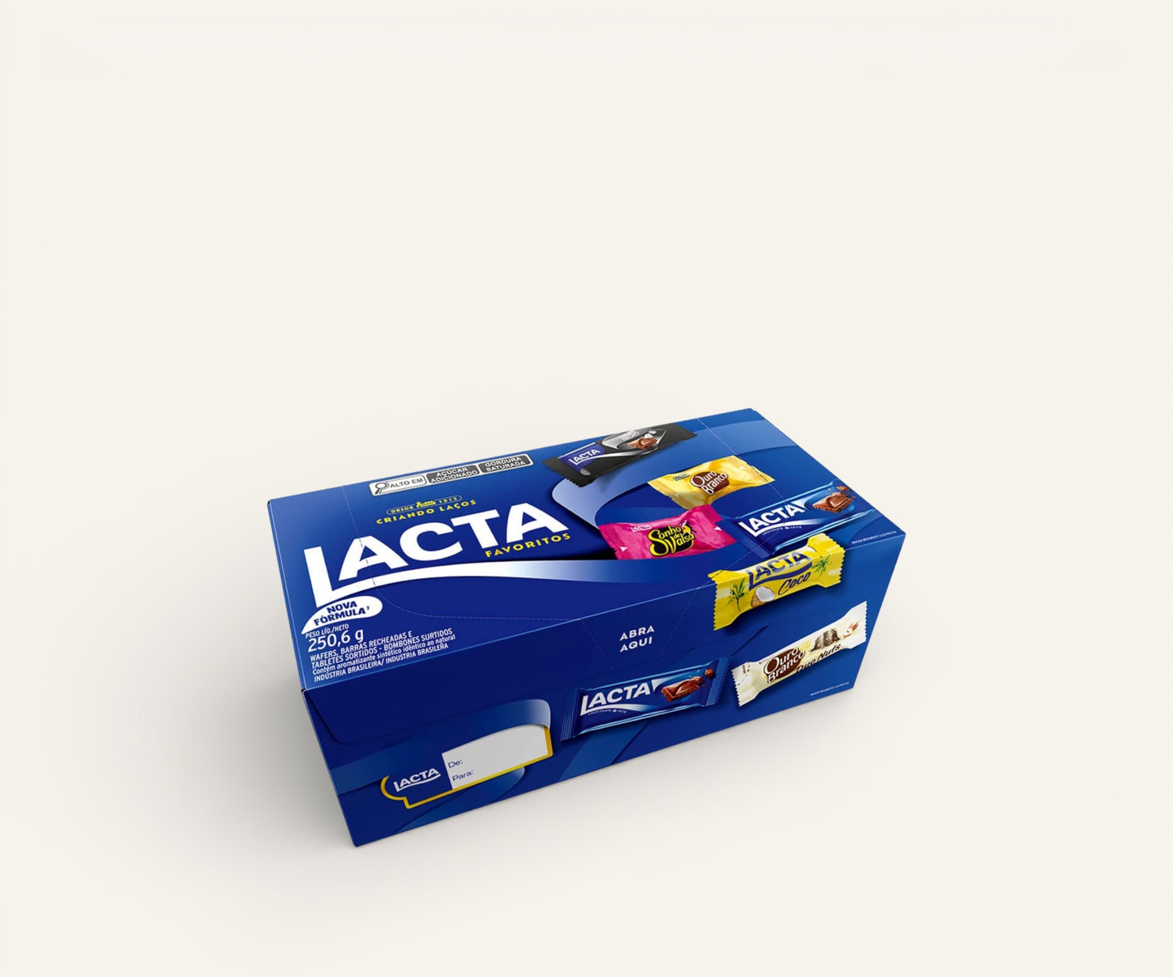 Caixa de bombom Favoritos Lacta 250,6g