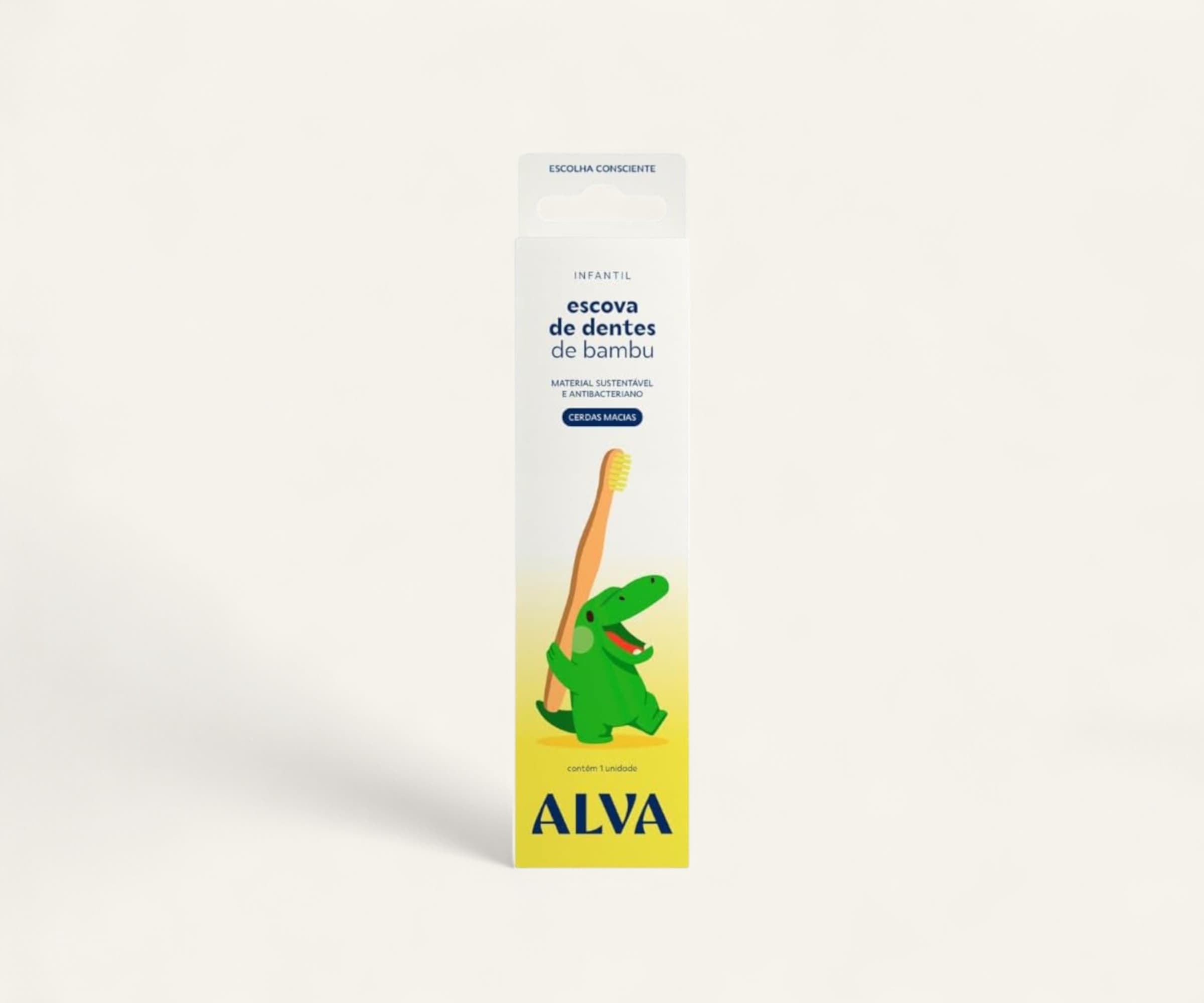 Escova de dentes em bamboo infantil Alva 1un