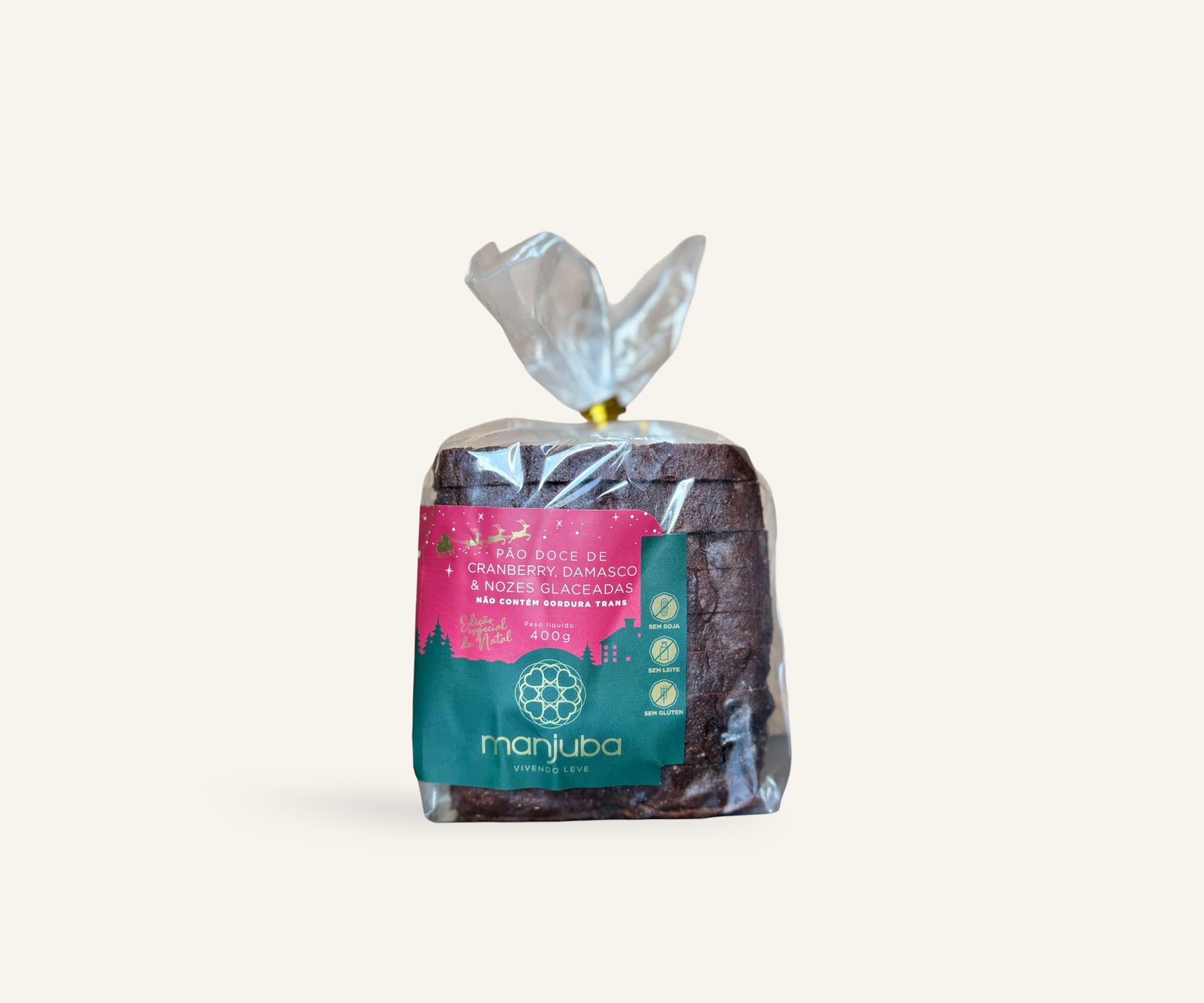Pão doce de cranberry, damasco & nozes glaceadas 400g