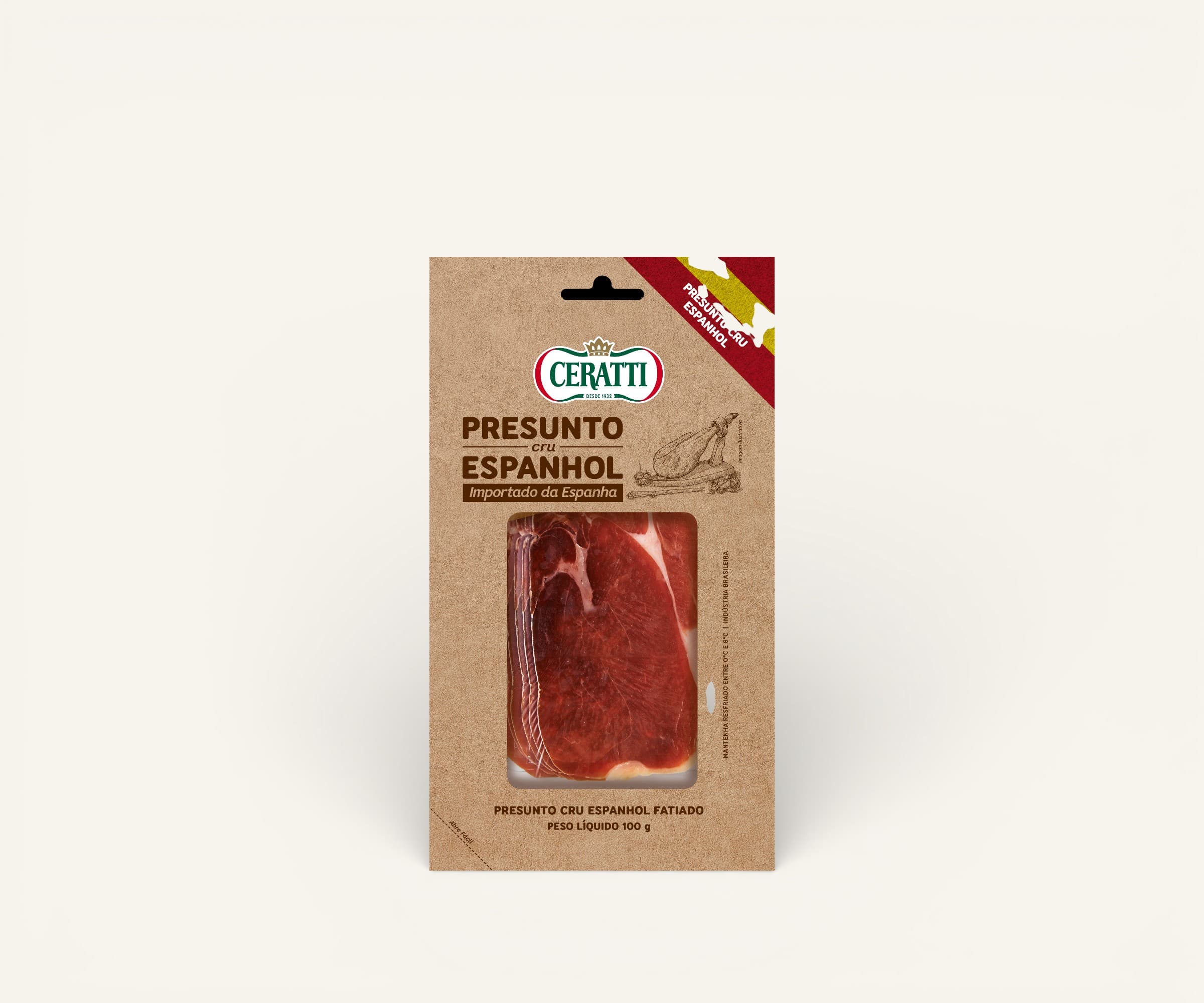 Presunto cru espanhol fatiado Ceratti 100g