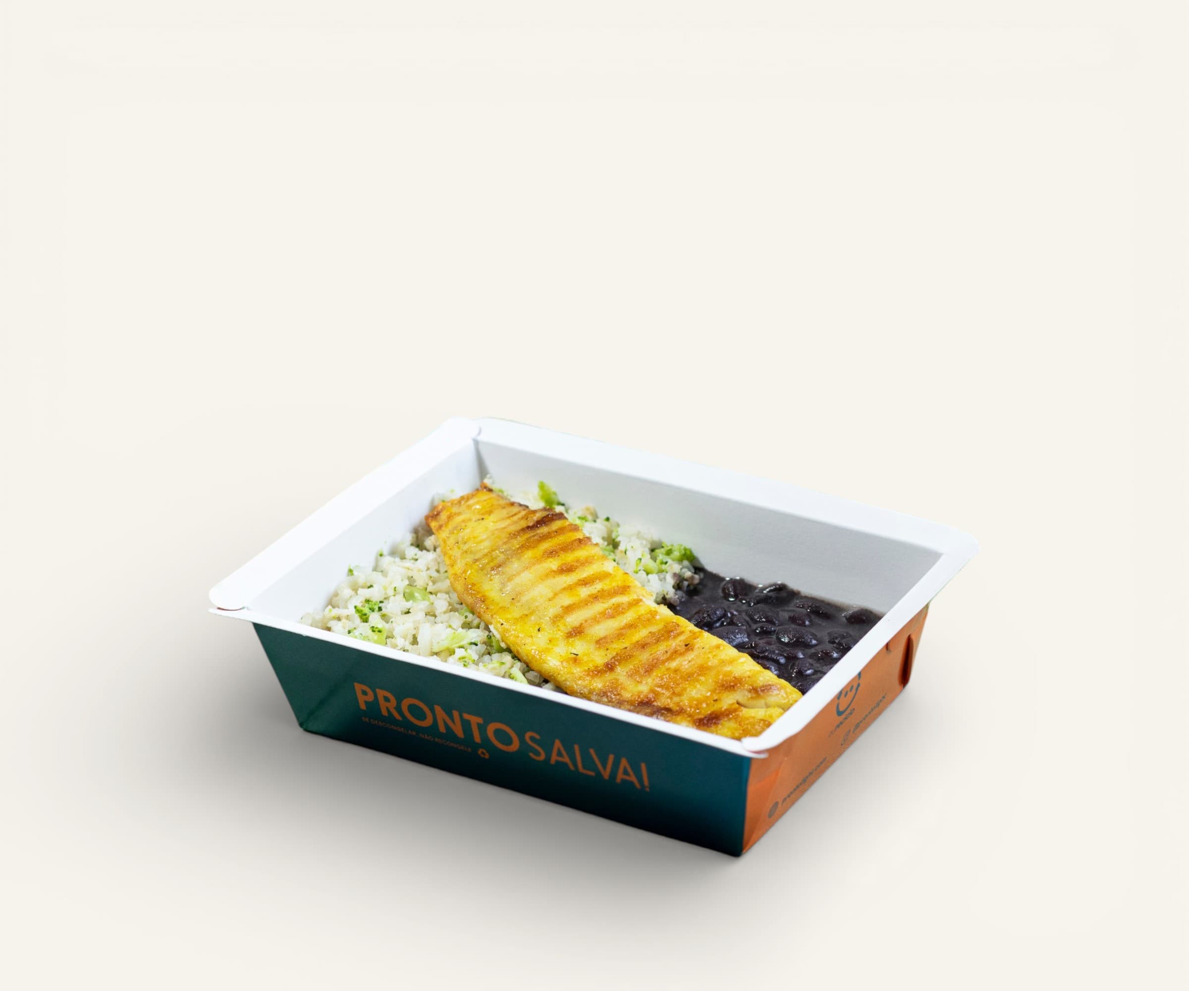 St. Peter grelhado ao limão siciliano com arroz integral com brócolis e feijão Pronto Light 310g