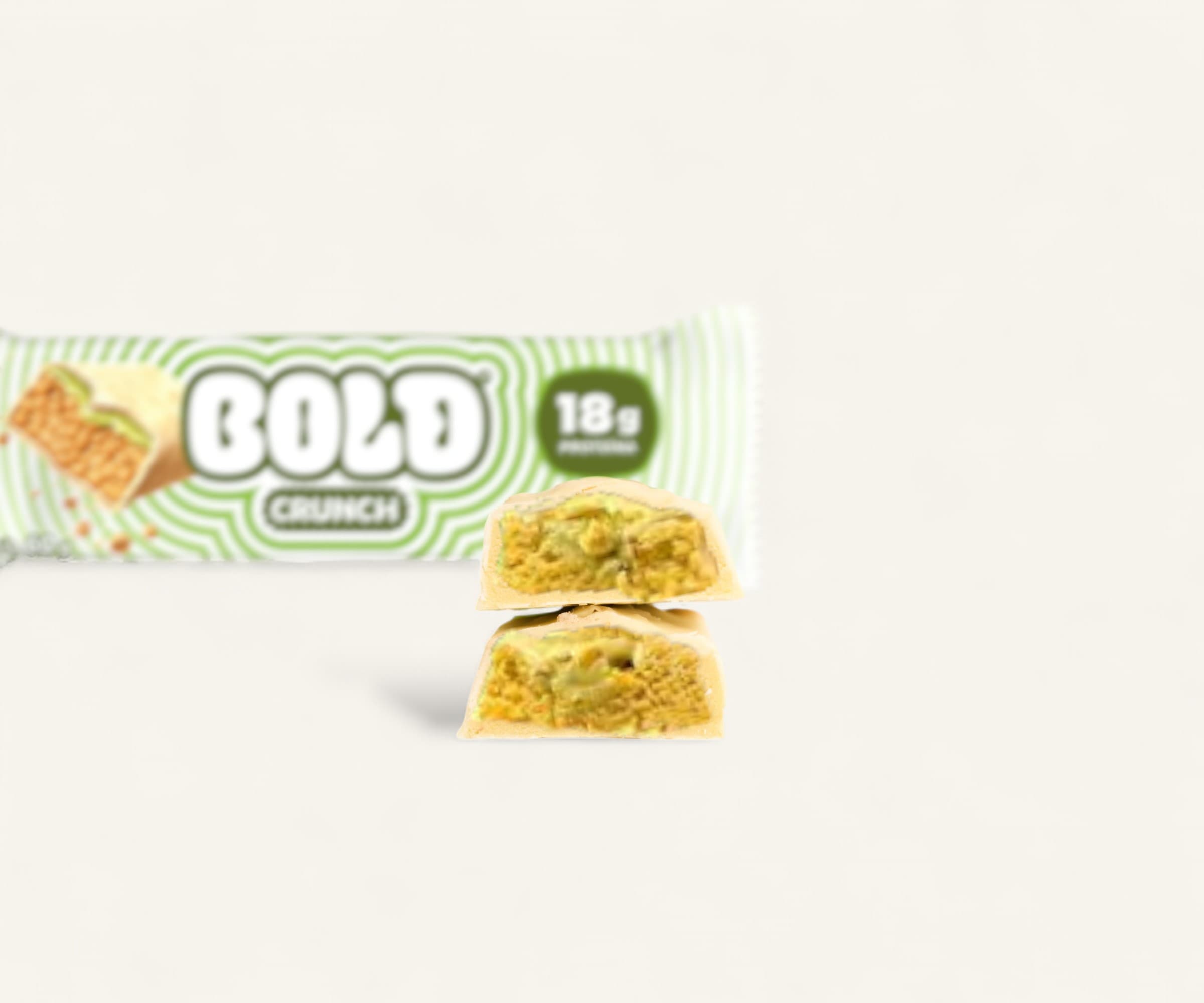 Barra de proteína Bold Crunch 18g sabor pistache 60g