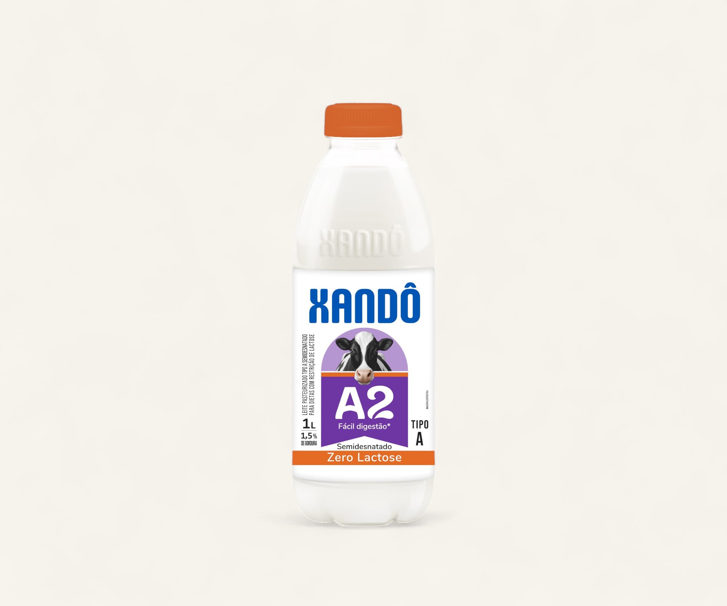 Leite pasteurizado A2 semidesnatado tipo A zero lactose Xandô 1l
