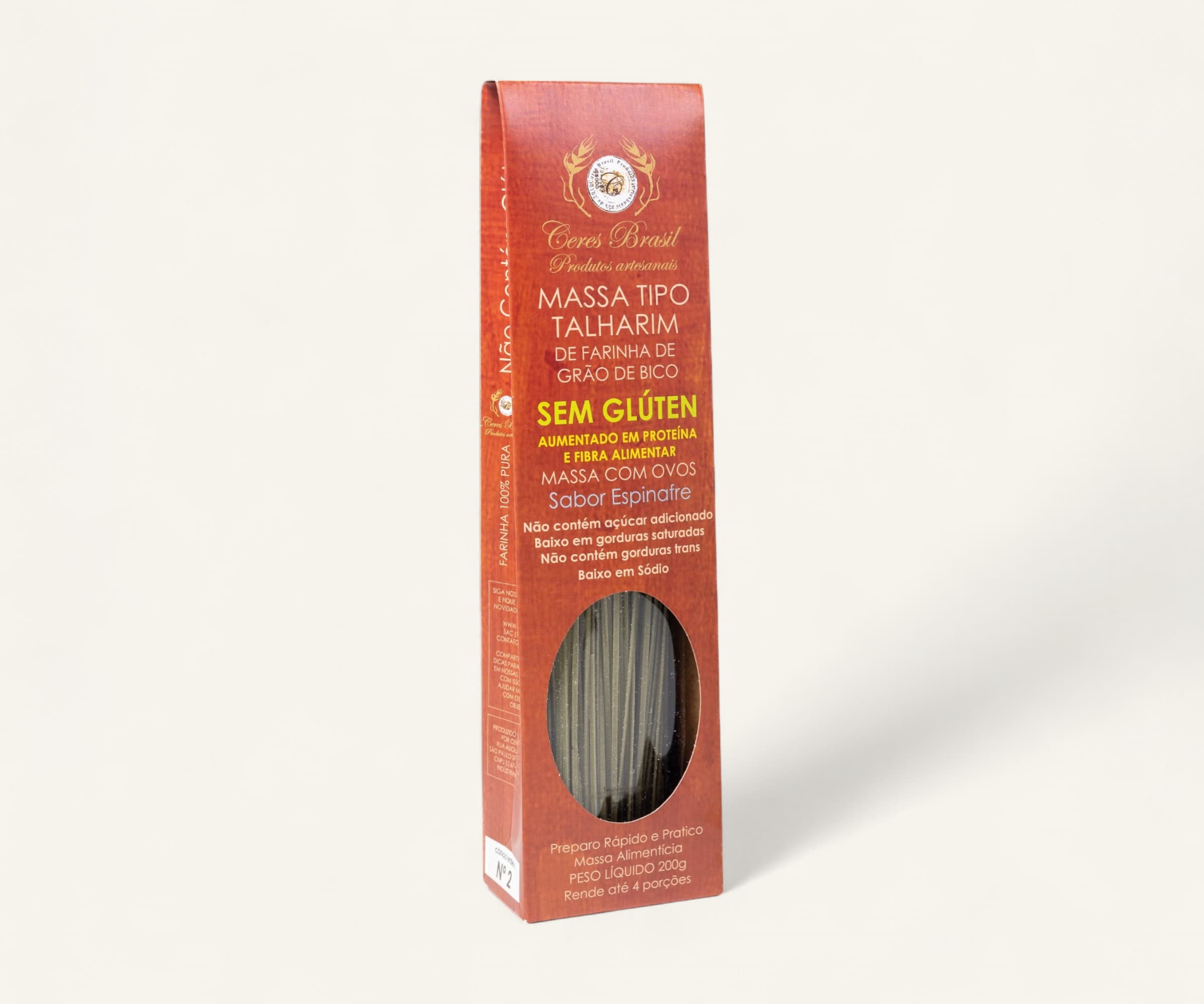 Macarrão talharim de grão de bico com espinafre 200g