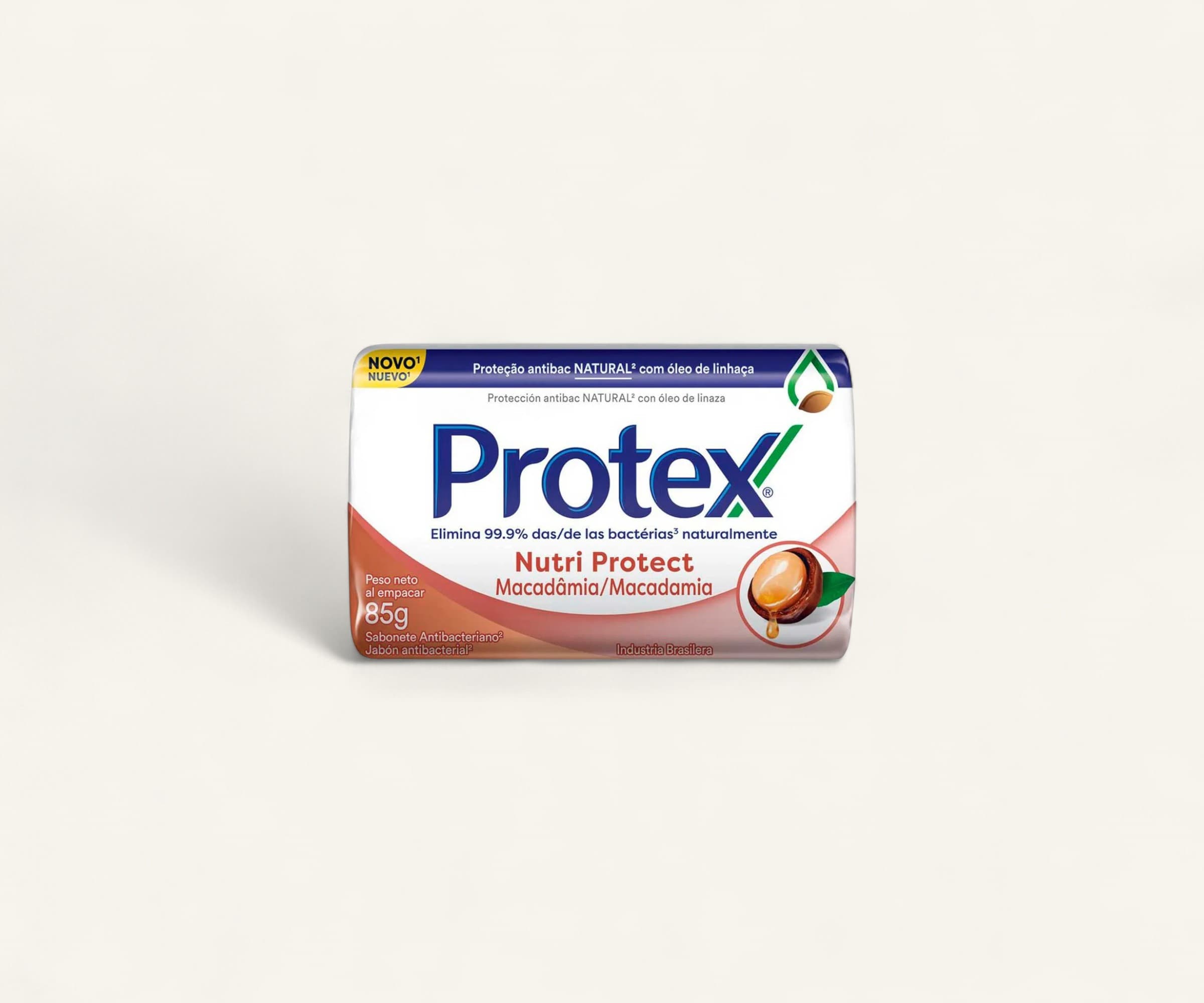 Sabonete antibacteriano em barra Nutri Protect macadâmia Protex 85g