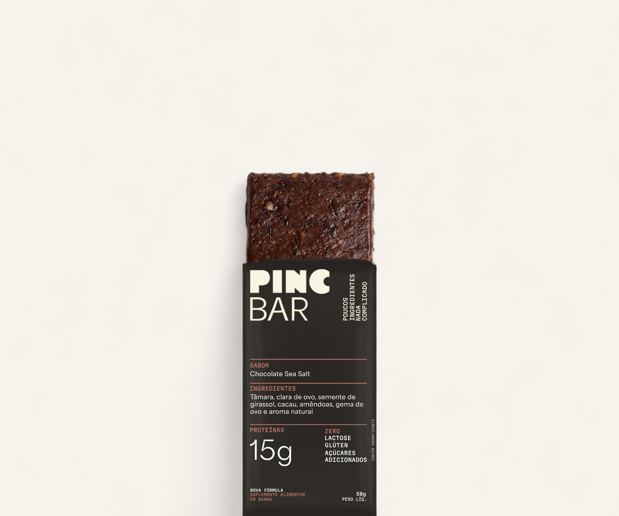 Barra de proteína 15g chocolate sea salt Pincbar 50g