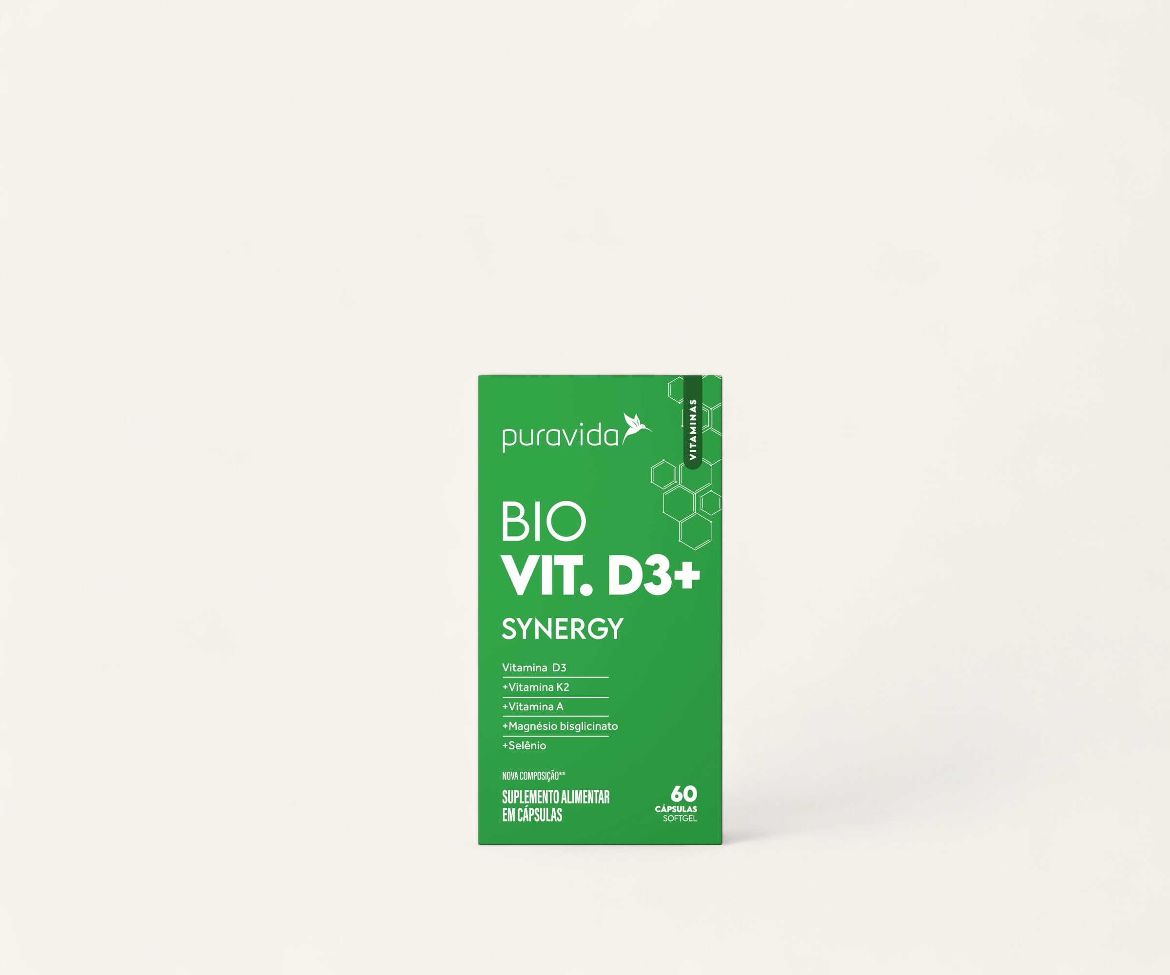 Suplemento Bio Vit.D3+ synergy 60 cápsulas softgel