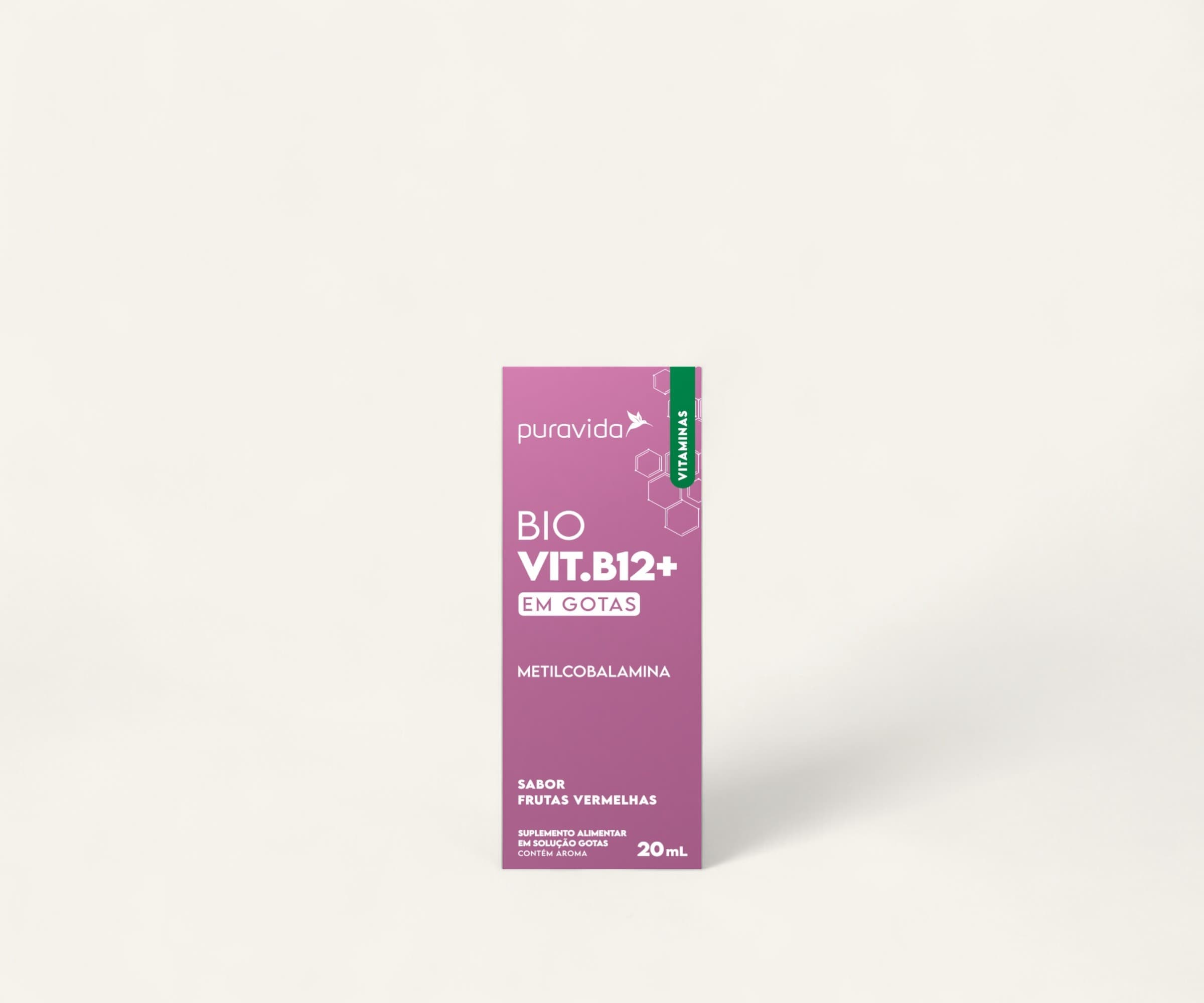 Suplemento alimentar em gotas BIO Vit.B12+ sabor frutas vermelhas 20ml