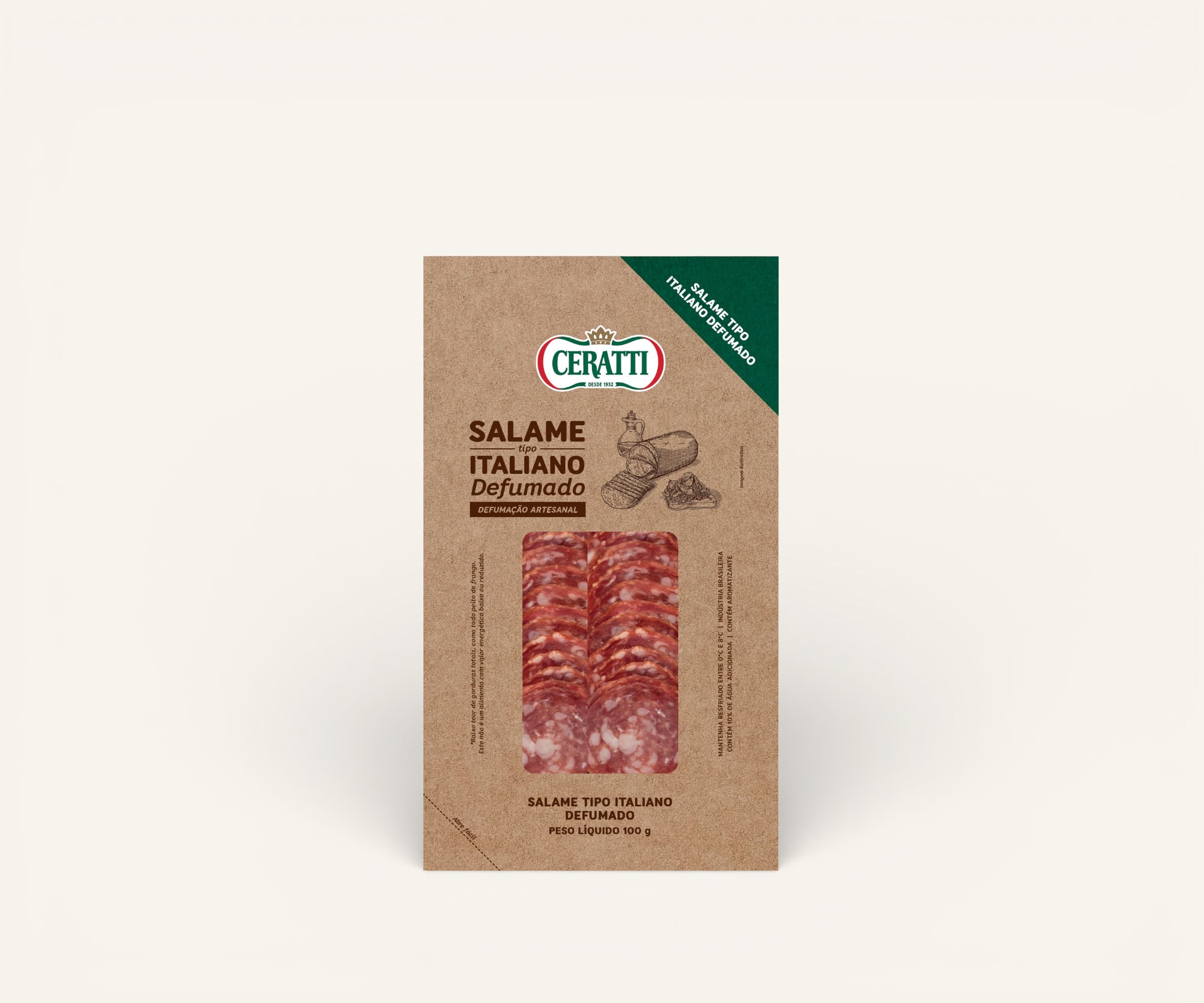 Salame italiano tipo defumado fatiado Ceratti 100g