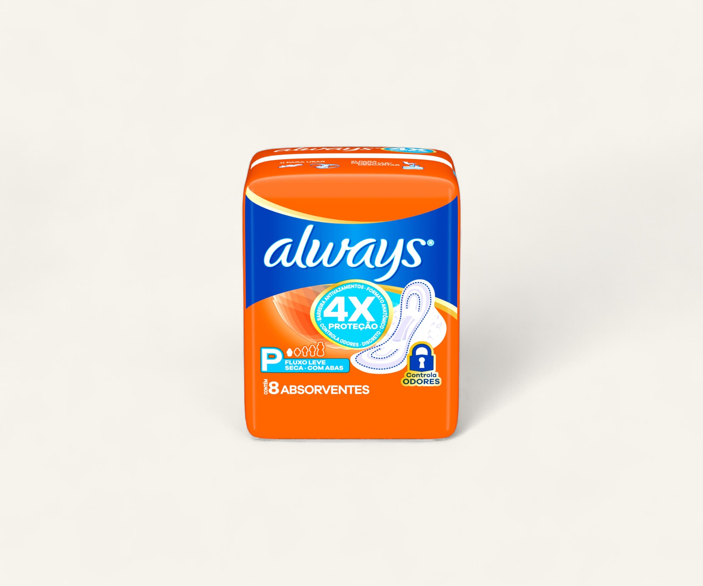 Absorvente higiênico Always super proteção cobertura seca com abas 8un