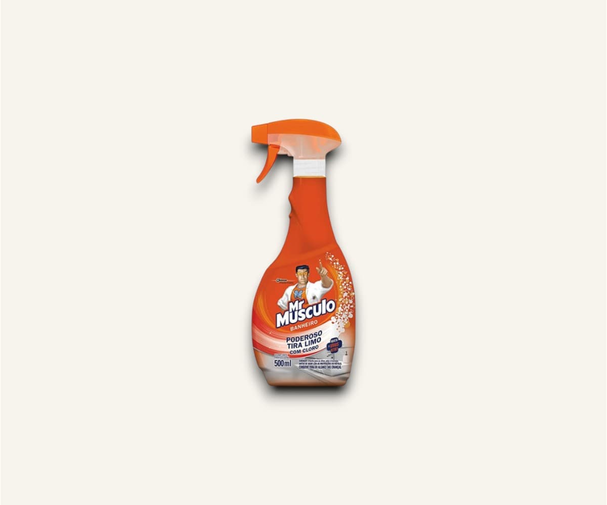 Desinfetante banheiro poderoso tira-limo com cloro com gatilho Mr. Músculo 500ml