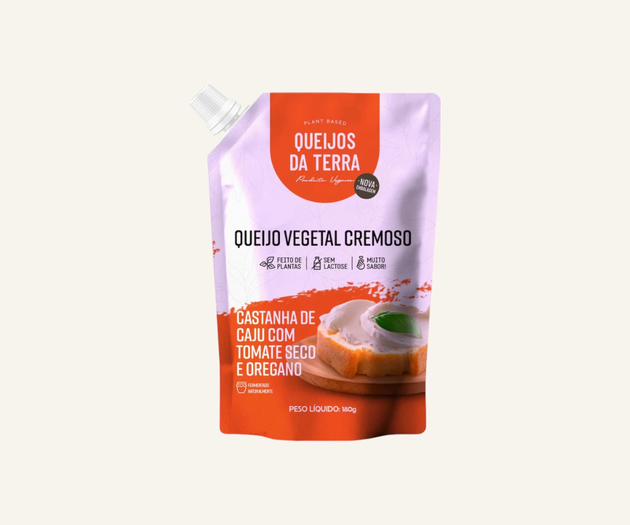 Queijo cremoso de castanha de caju com tomate seco e orégano 180g
