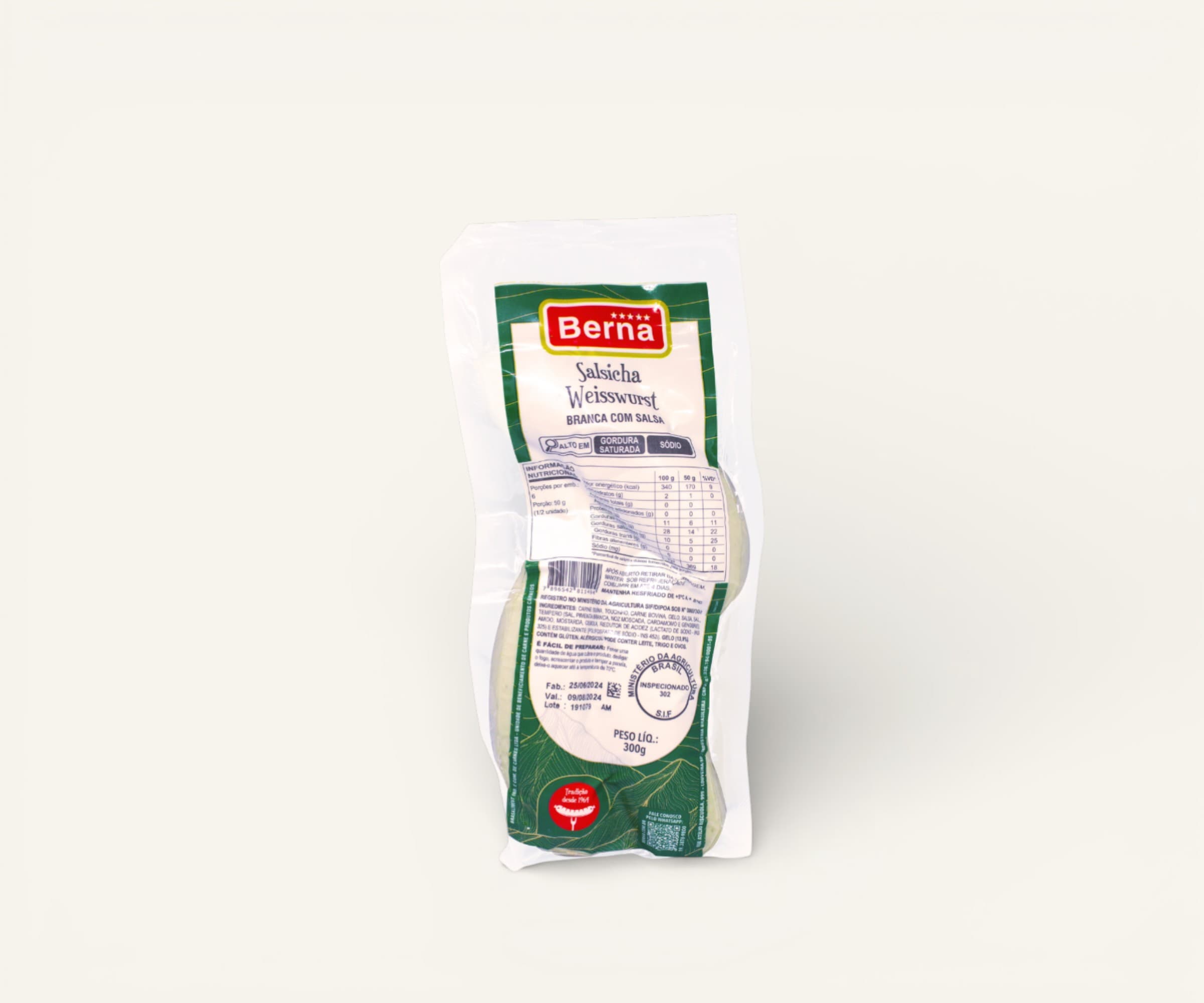 Salsicha weissurst Berna 300g