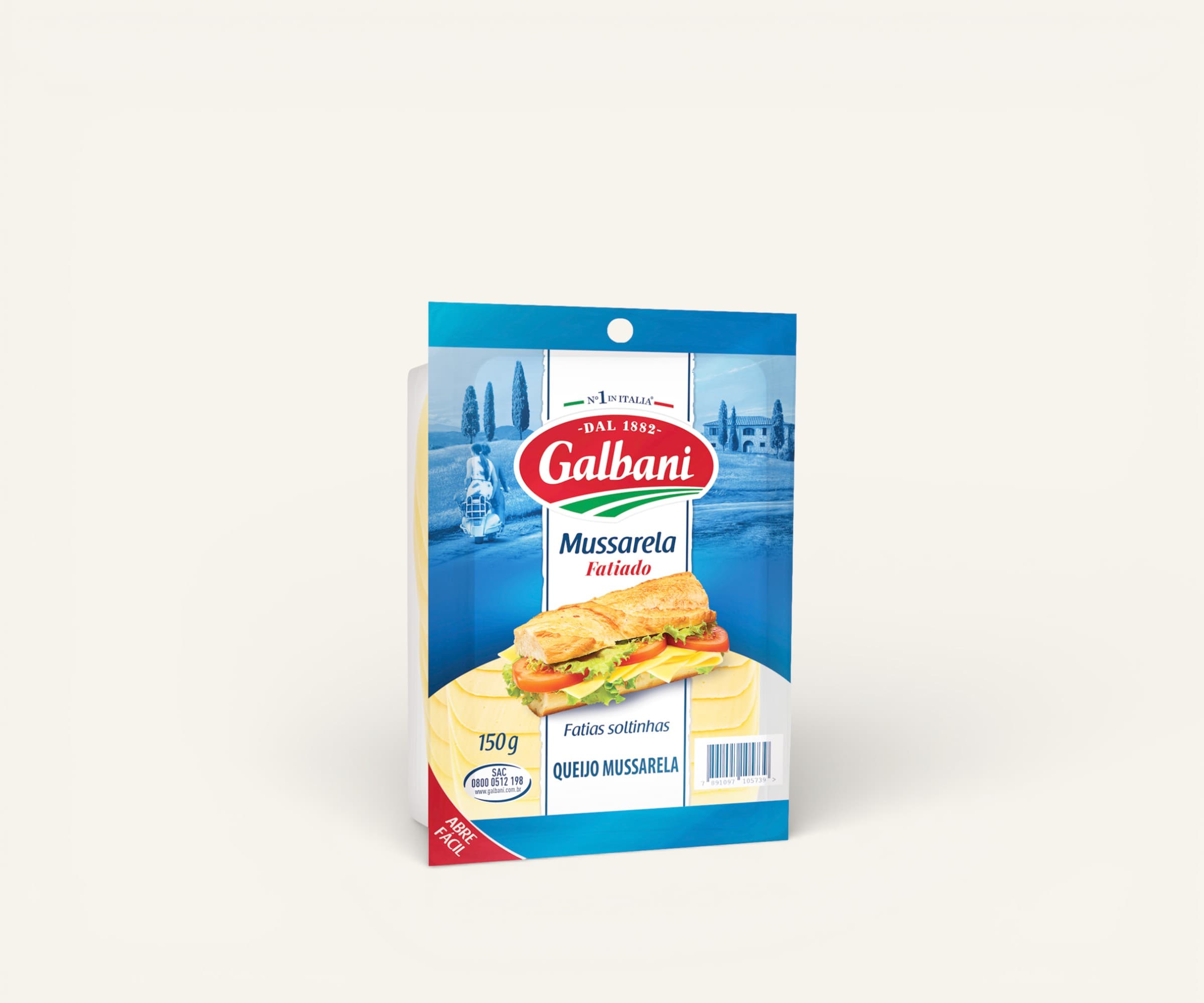 Queijo mussarela fatiado 300g Galbani 150g