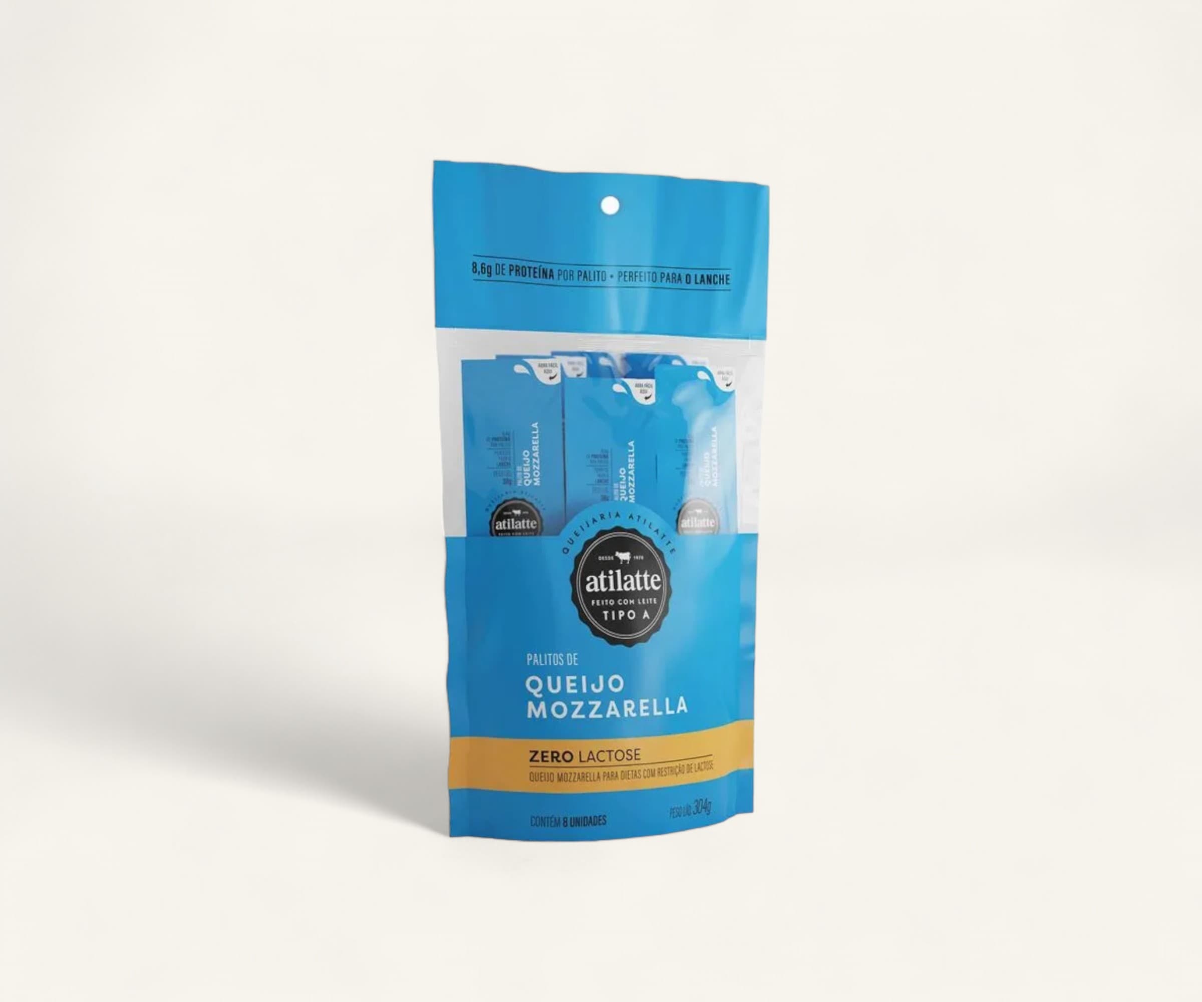 Queijo mozzarela em palito zero lactose Atilatte 304g
